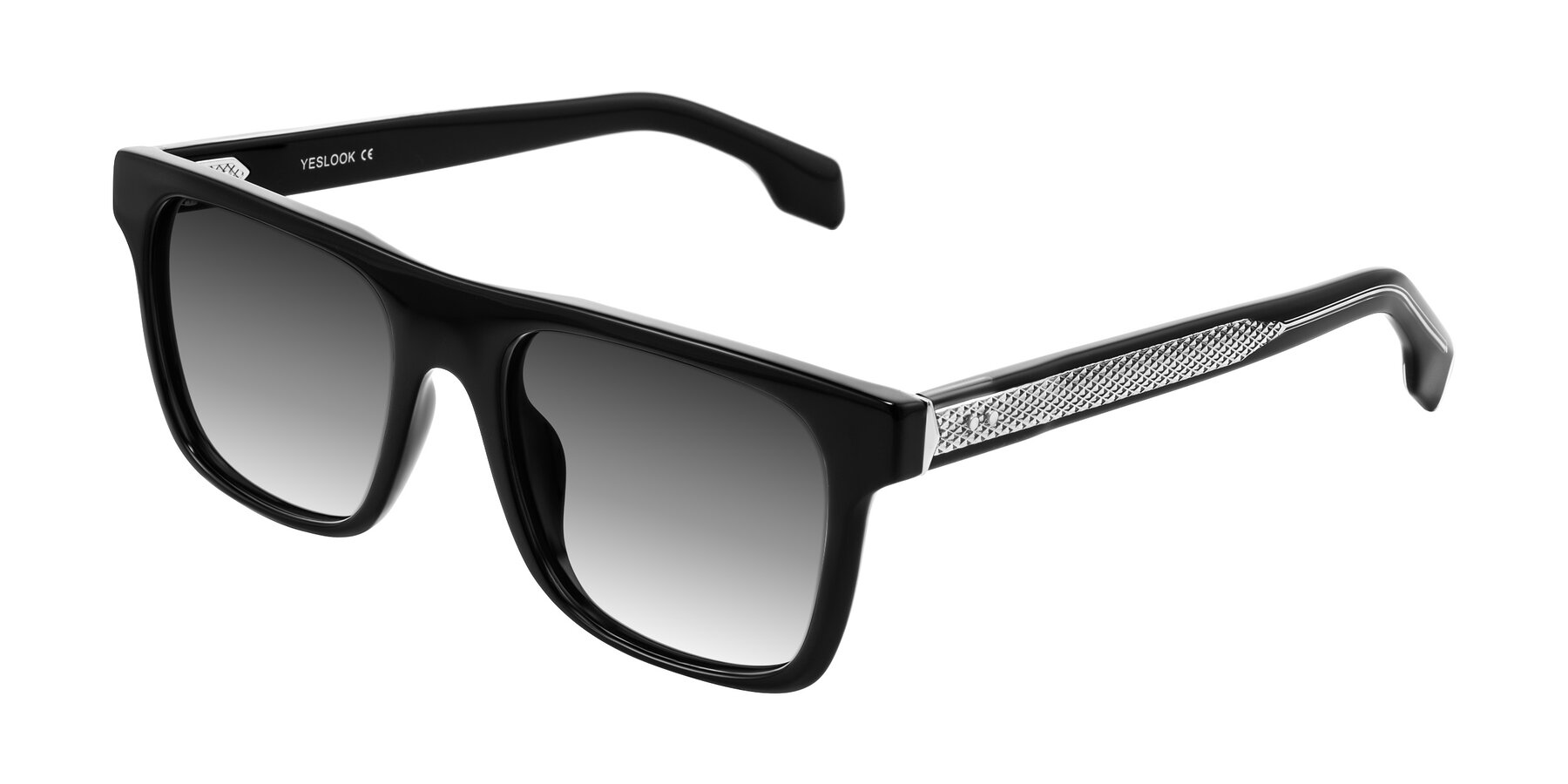 Angle of Lucid in Black with Gray Gradient Lenses