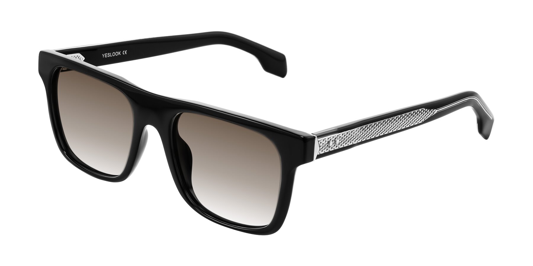 Angle of Lucid in Black with Brown Gradient Lenses