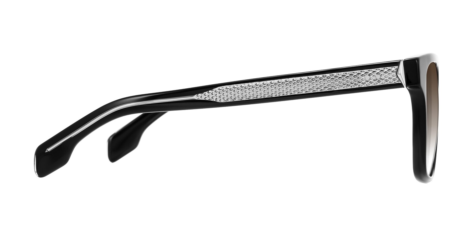 Side of Lucid in Black with Brown Gradient Lenses
