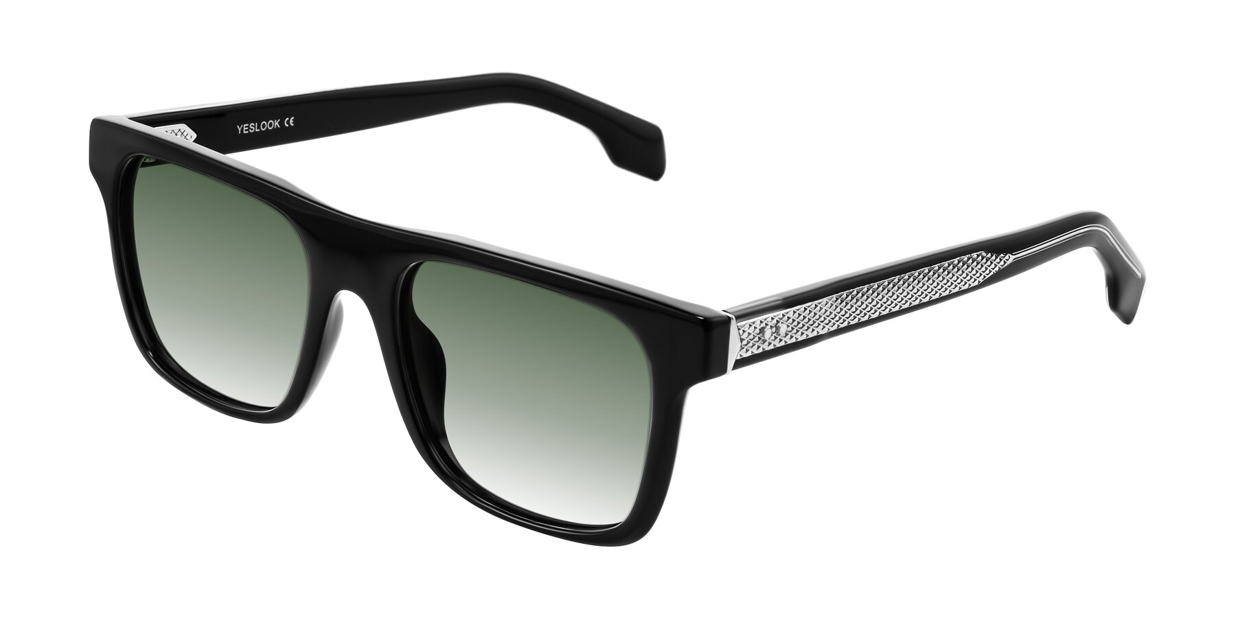 Angle of Lucid in Black with Green Gradient Lenses