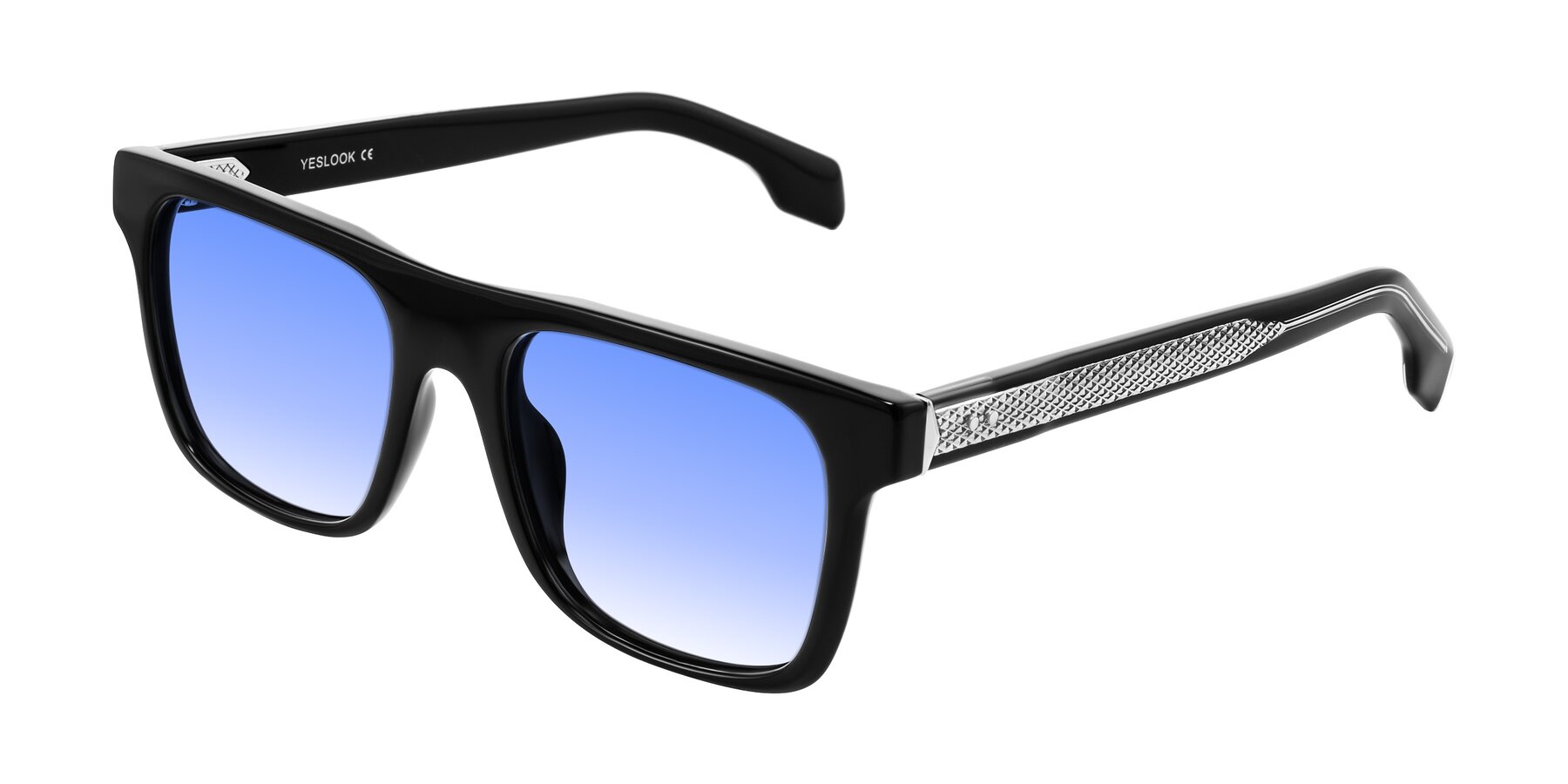 Angle of Lucid in Black with Blue Gradient Lenses