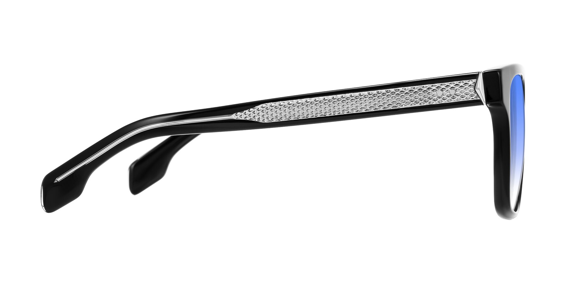 Side of Lucid in Black with Blue Gradient Lenses