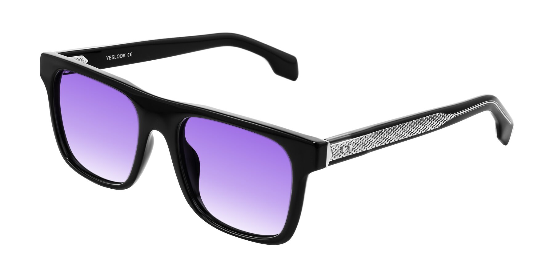 Angle of Lucid in Black with Purple Gradient Lenses