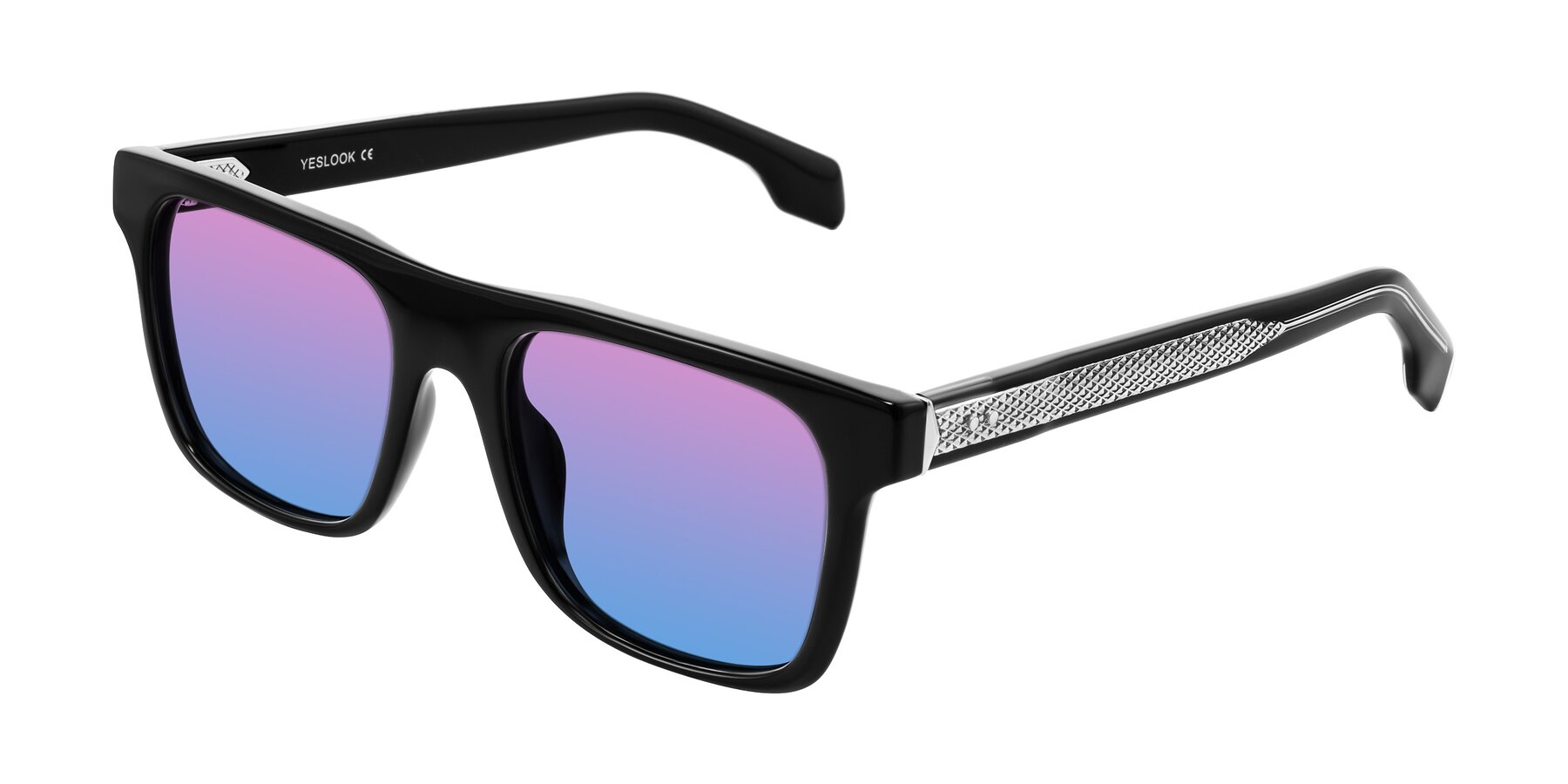 Angle of Lucid in Black with Pink / Blue Gradient Lenses