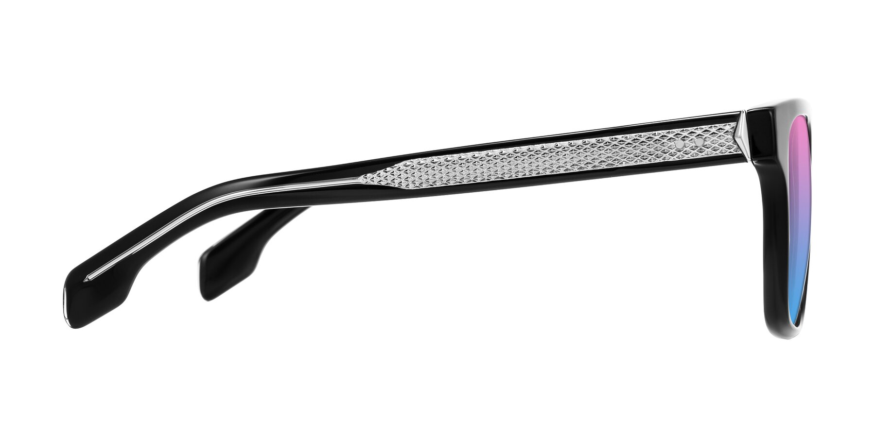 Side of Lucid in Black with Pink / Blue Gradient Lenses
