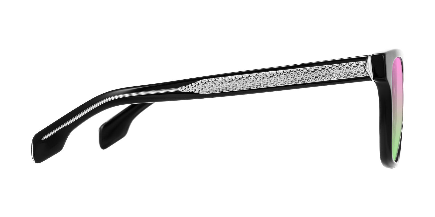 Side of Lucid in Black with Pink / Green Gradient Lenses