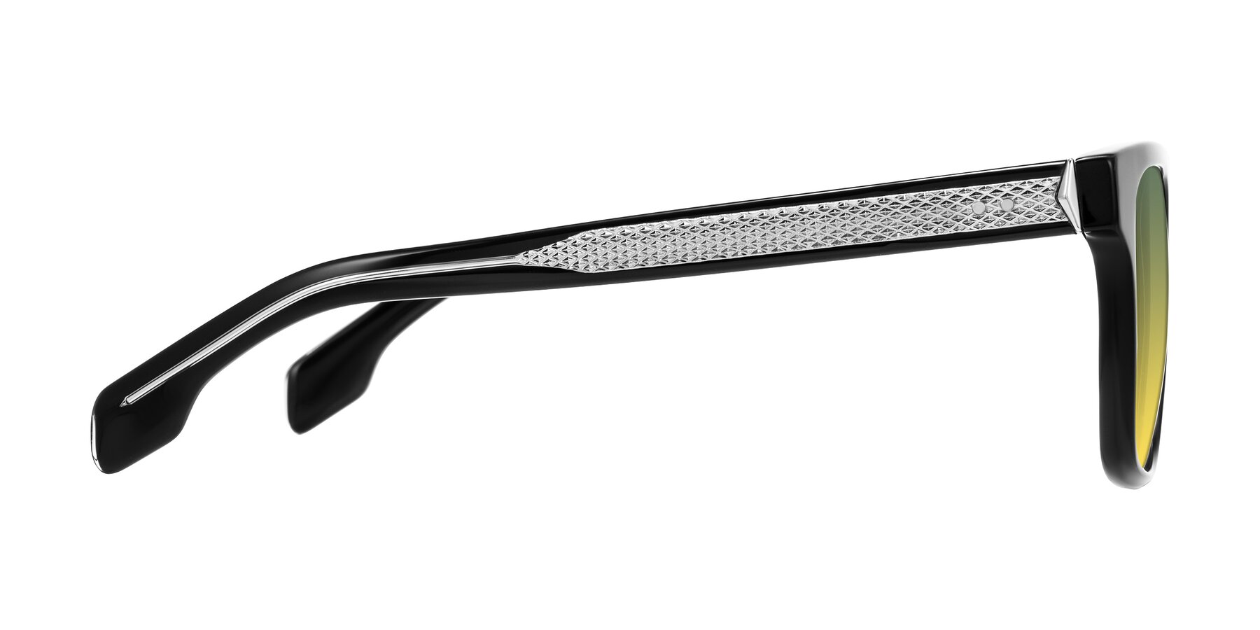 Side of Lucid in Black with Green / Yellow Gradient Lenses