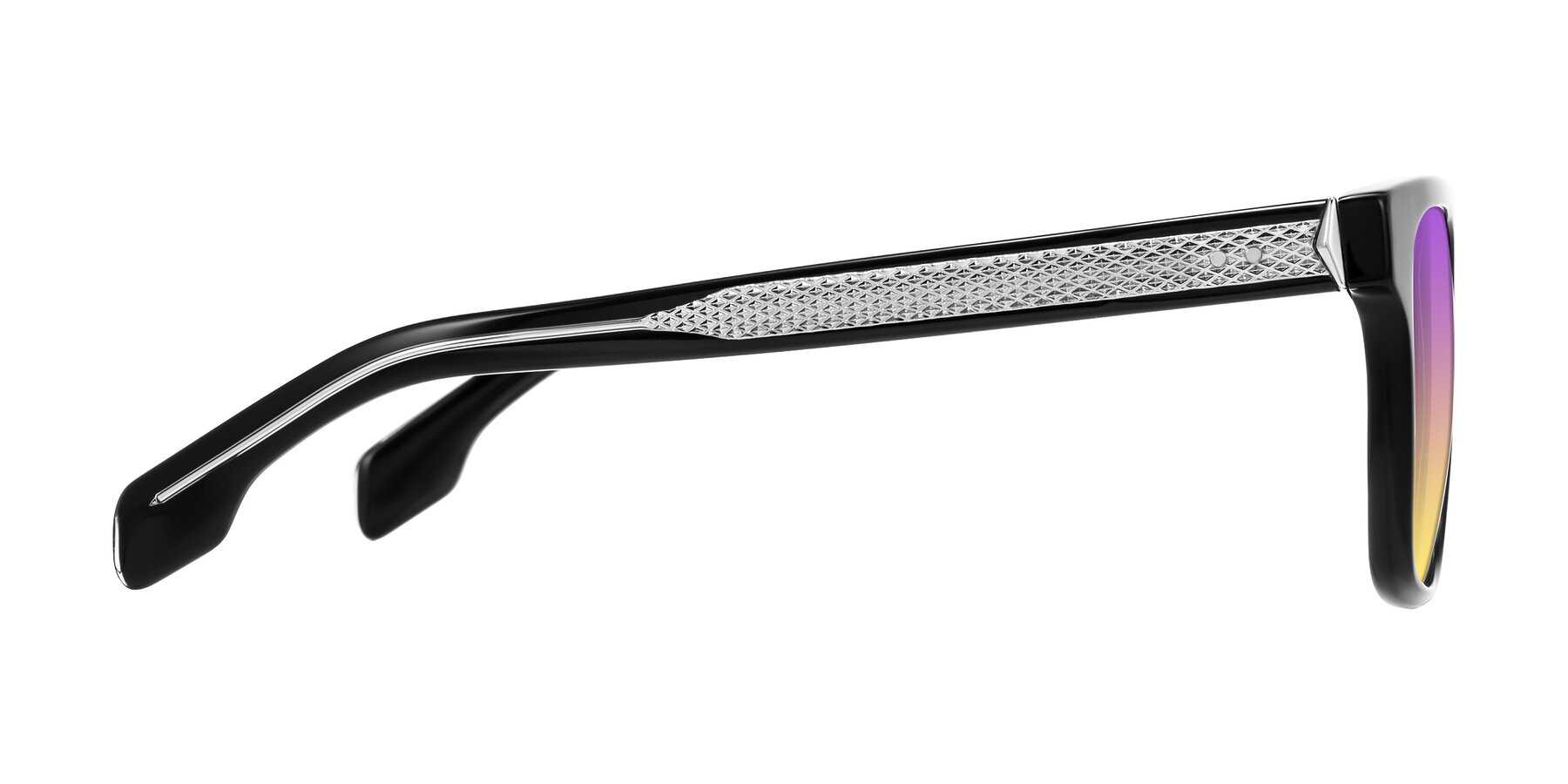 Side of Lucid in Black with Purple / Yellow Gradient Lenses