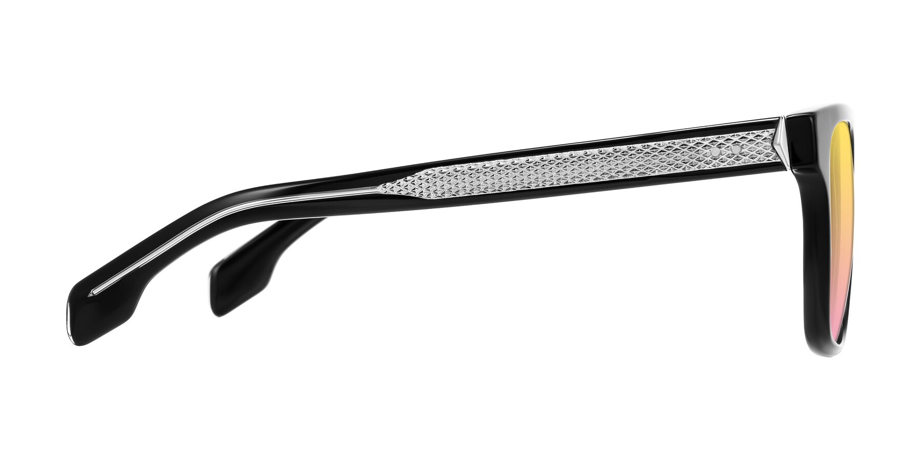 Side of Lucid in Black with Yellow / Pink Gradient Lenses