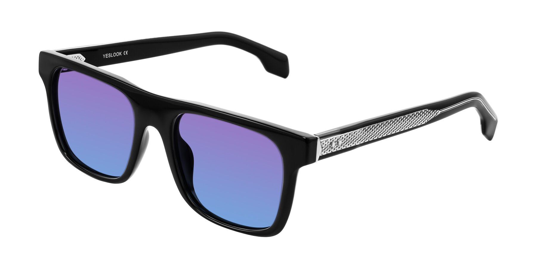Angle of Lucid in Black with Purple / Blue Gradient Lenses