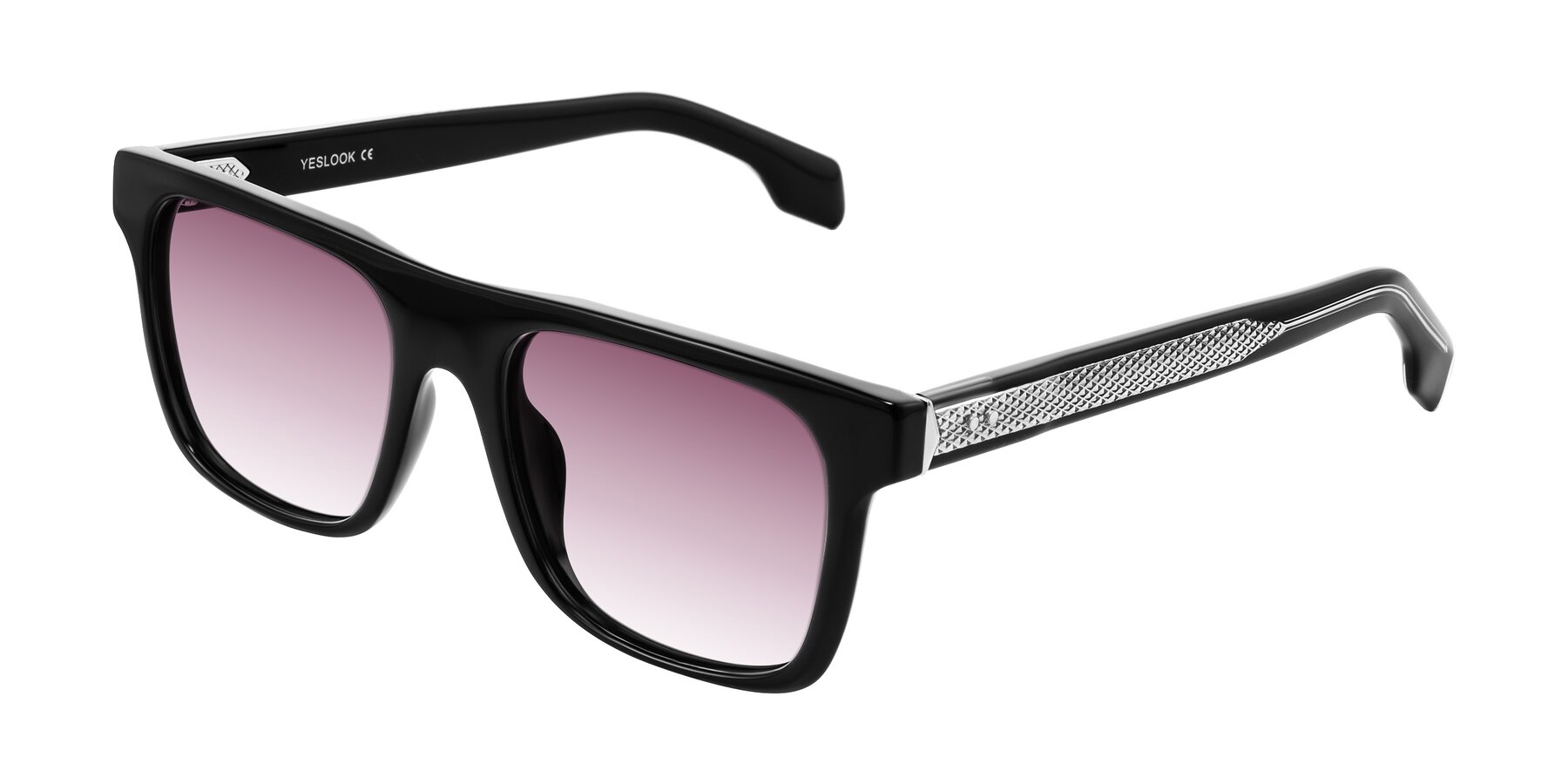 Angle of Lucid in Black with Wine Gradient Lenses