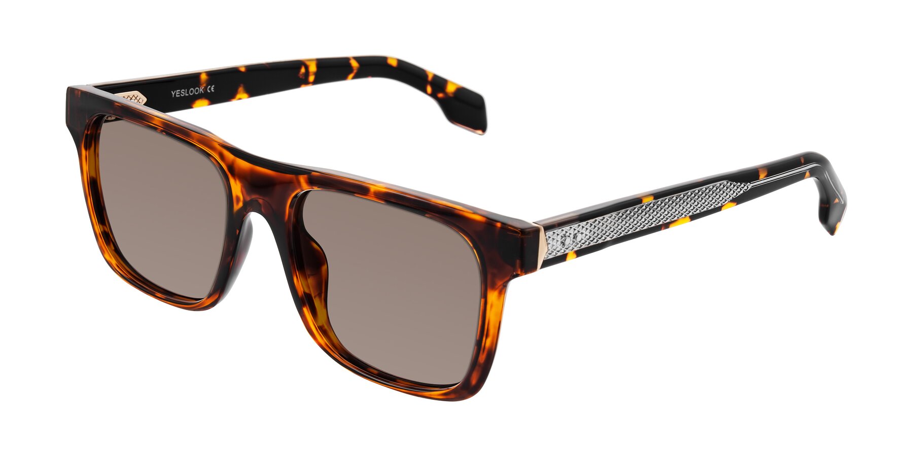 Angle of Lucid in Tortoise with Medium Brown Tinted Lenses
