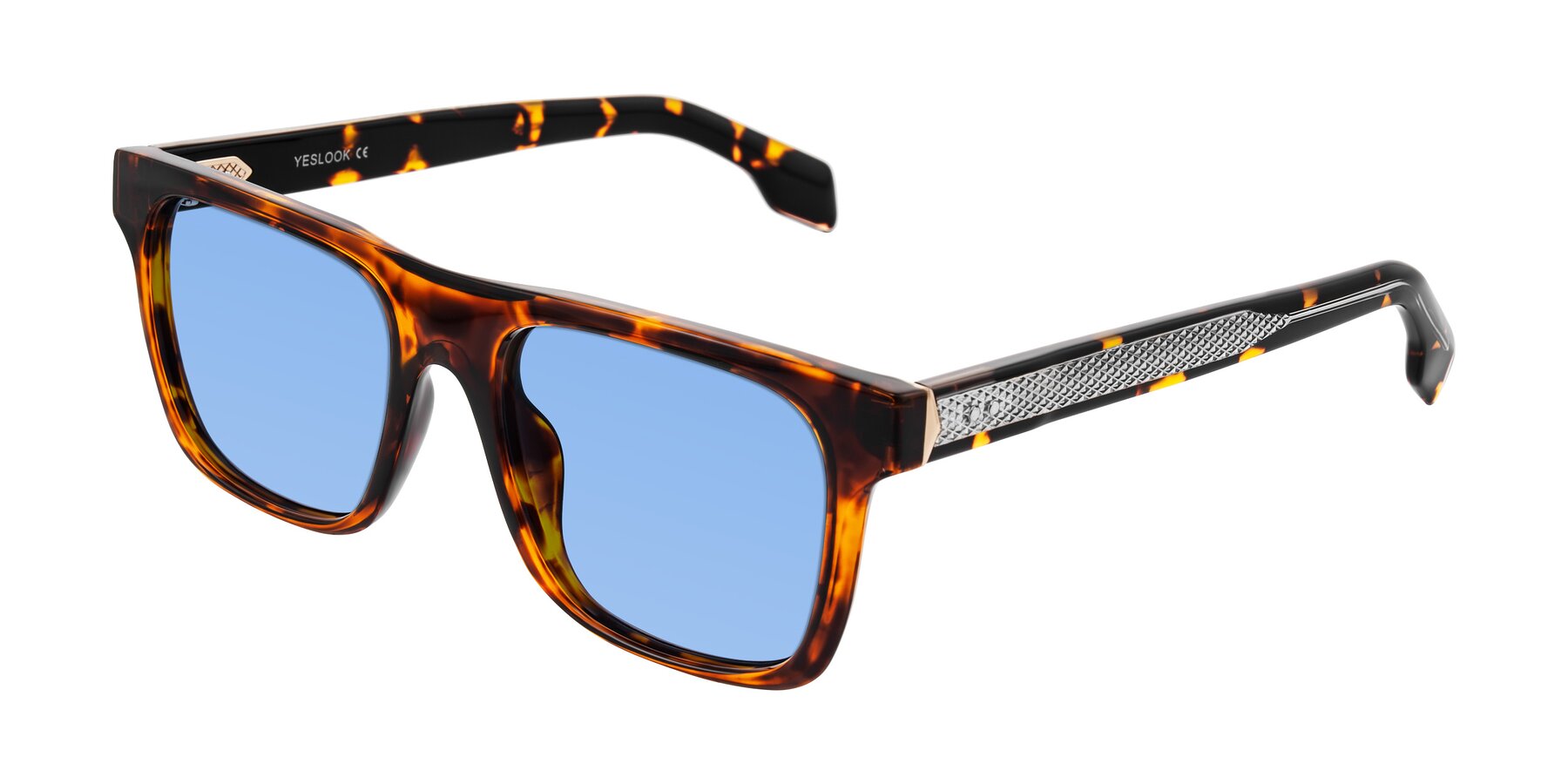 Angle of Lucid in Tortoise with Medium Blue Tinted Lenses