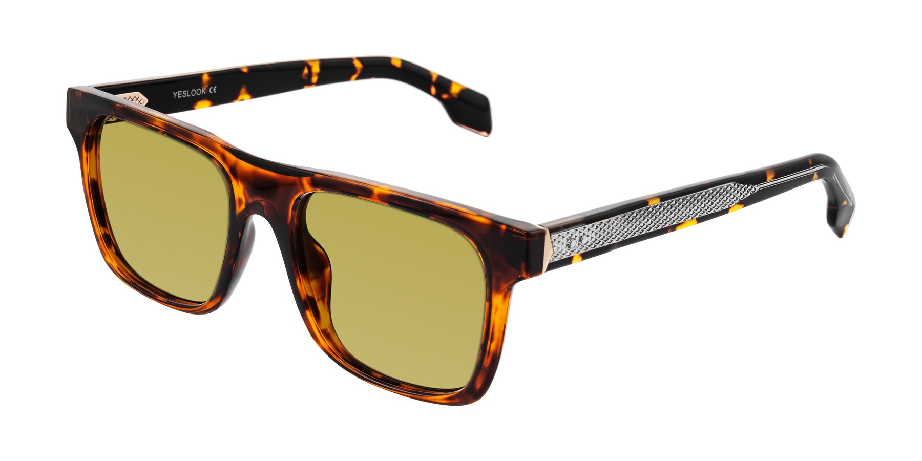 Angle of Lucid in Tortoise with Champagne Tinted Lenses