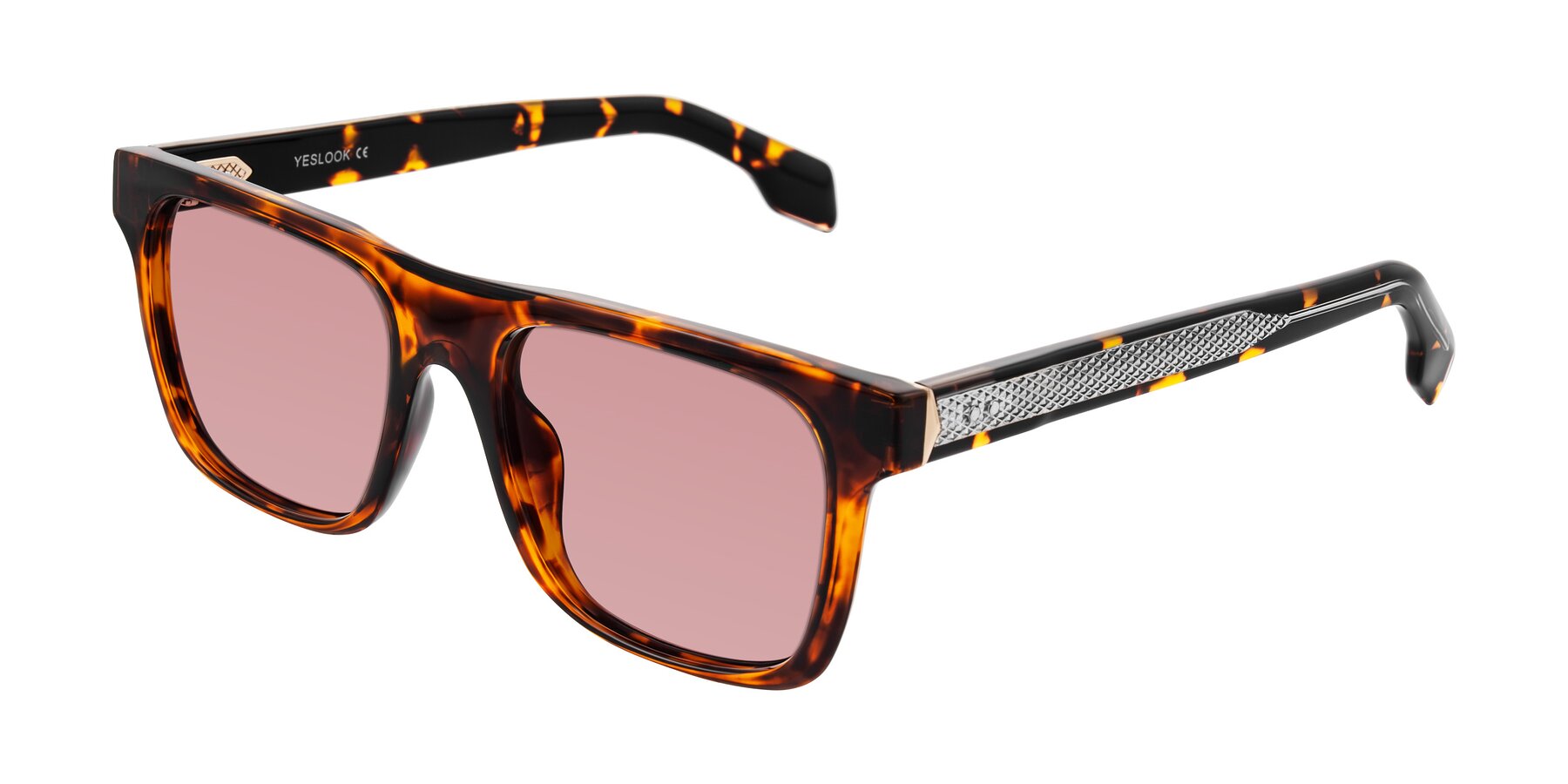 Angle of Lucid in Tortoise with Medium Garnet Tinted Lenses