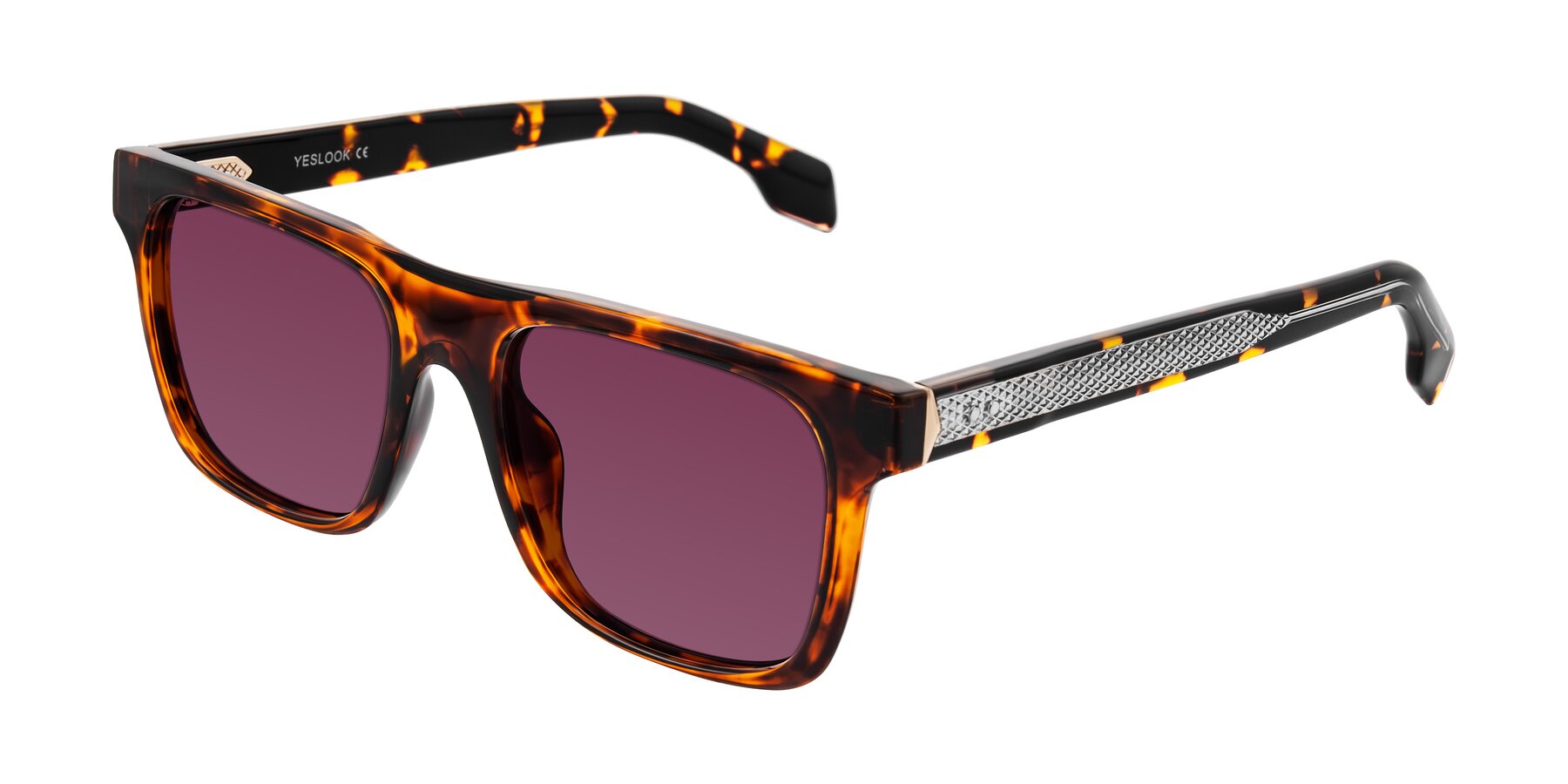 Angle of Lucid in Tortoise with Wine Tinted Lenses