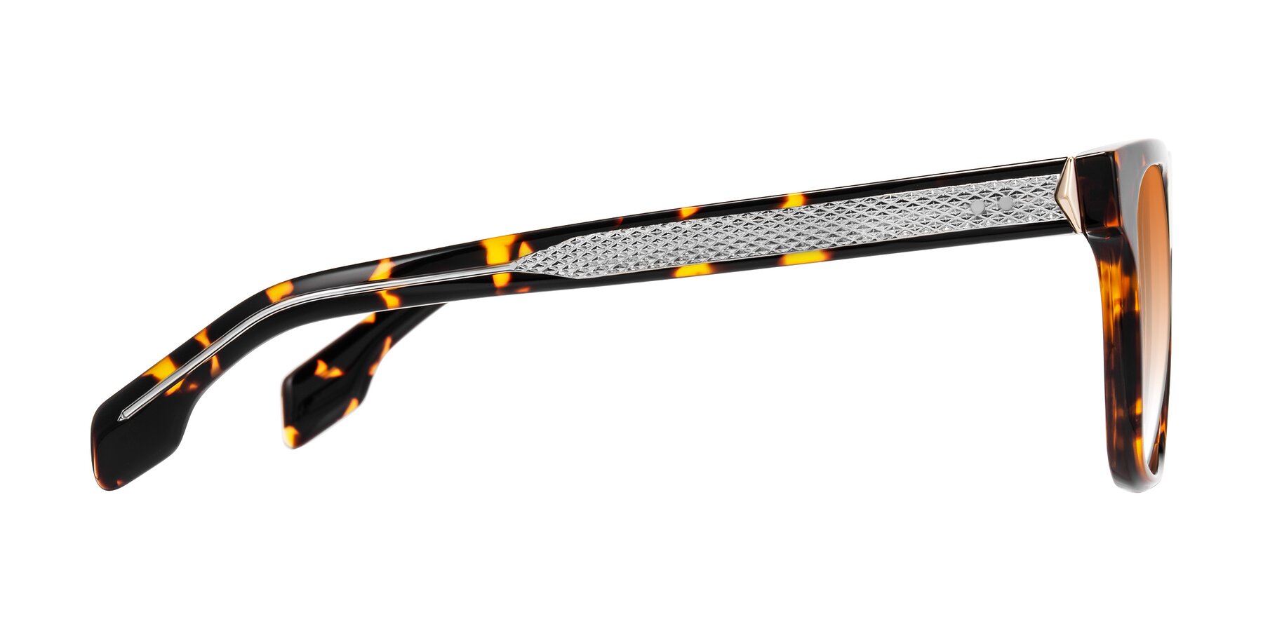 Side of Lucid in Tortoise with Orange Gradient Lenses