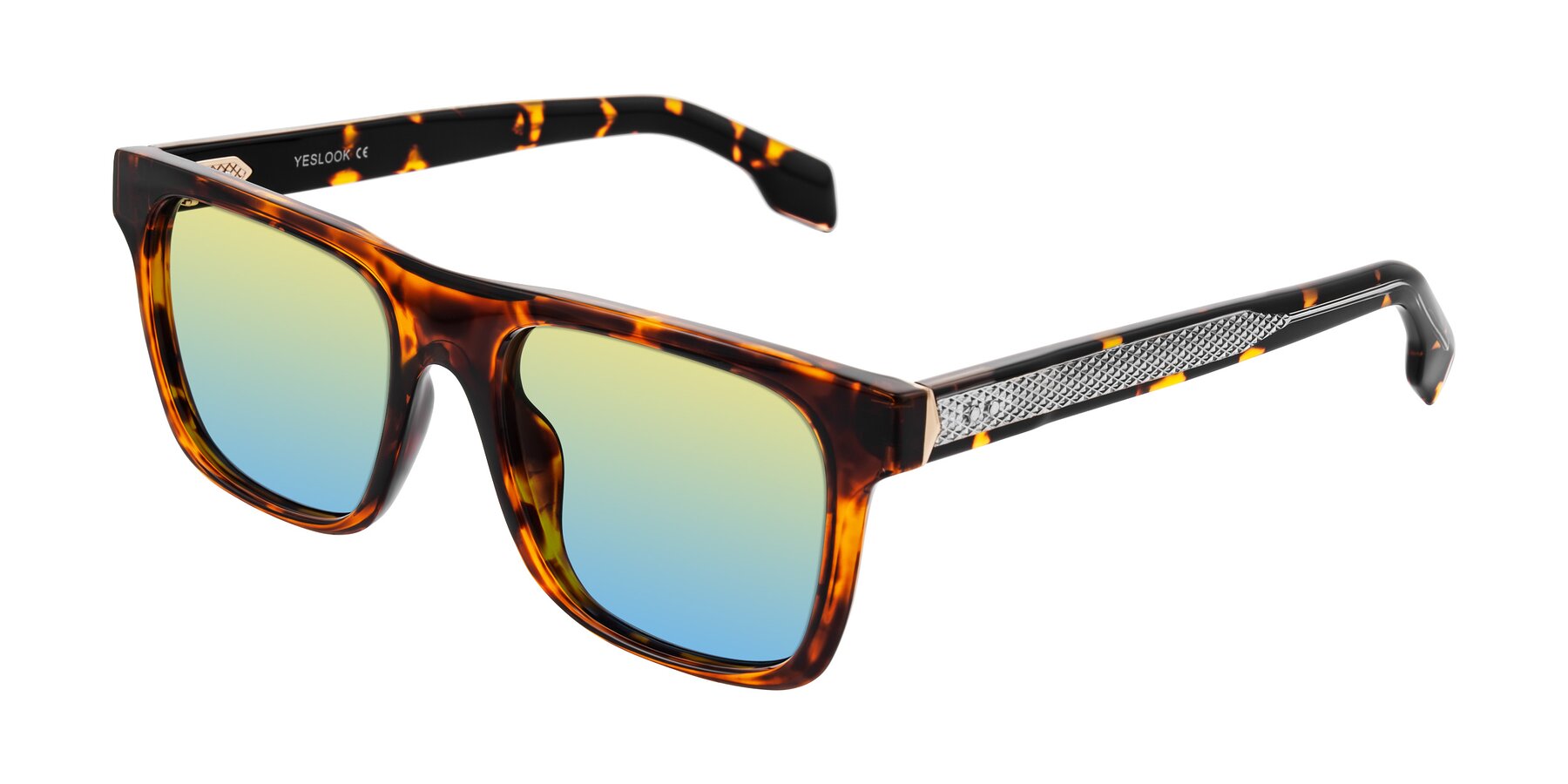 Angle of Lucid in Tortoise with Yellow / Blue Gradient Lenses