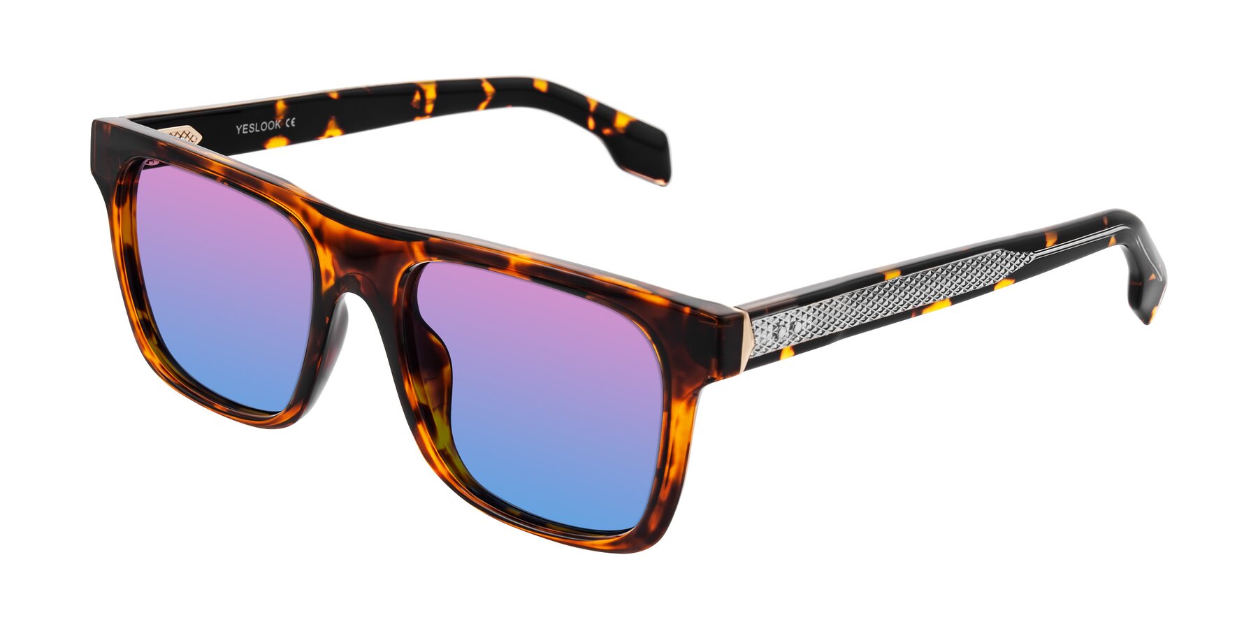 Angle of Lucid in Tortoise with Pink / Blue Gradient Lenses