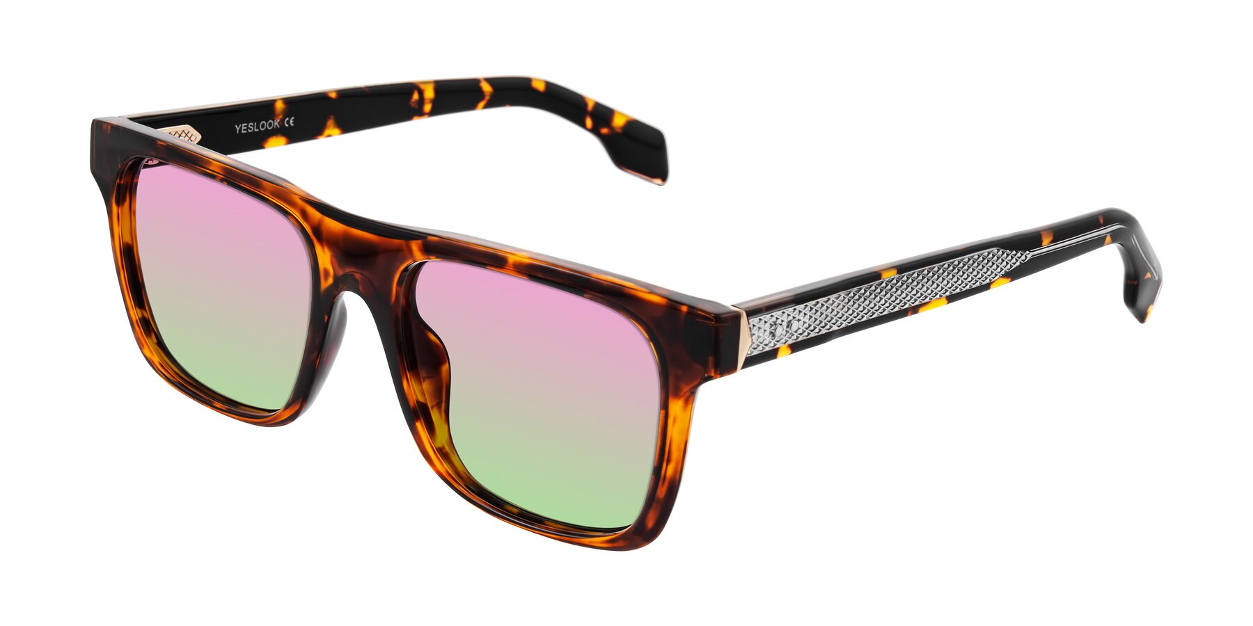 Angle of Lucid in Tortoise with Pink / Green Gradient Lenses
