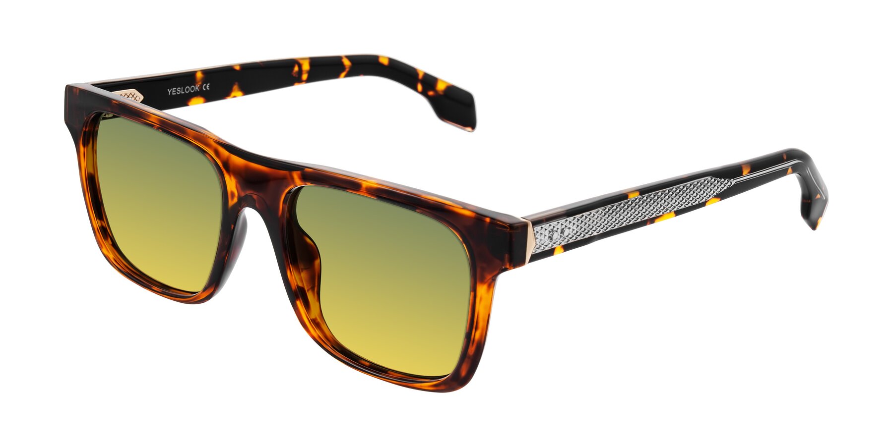 Angle of Lucid in Tortoise with Green / Yellow Gradient Lenses