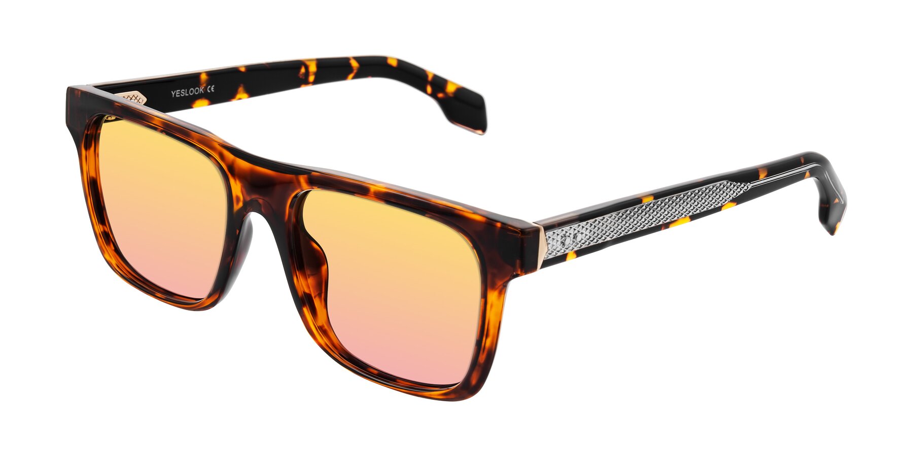 Angle of Lucid in Tortoise with Yellow / Pink Gradient Lenses