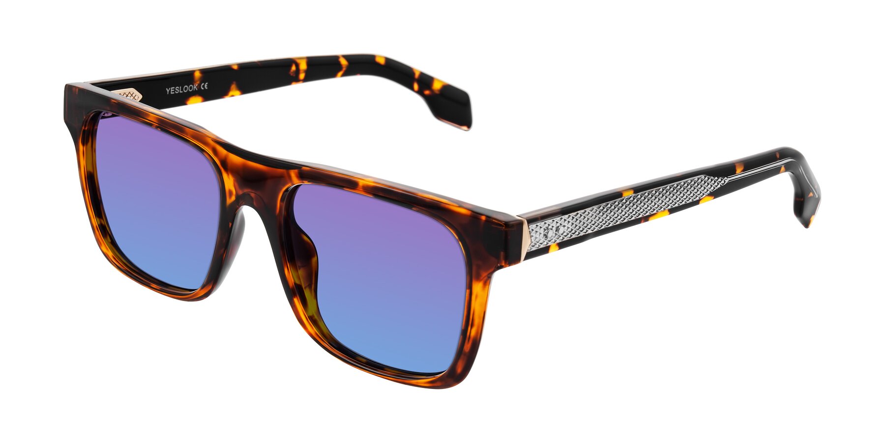 Angle of Lucid in Tortoise with Purple / Blue Gradient Lenses
