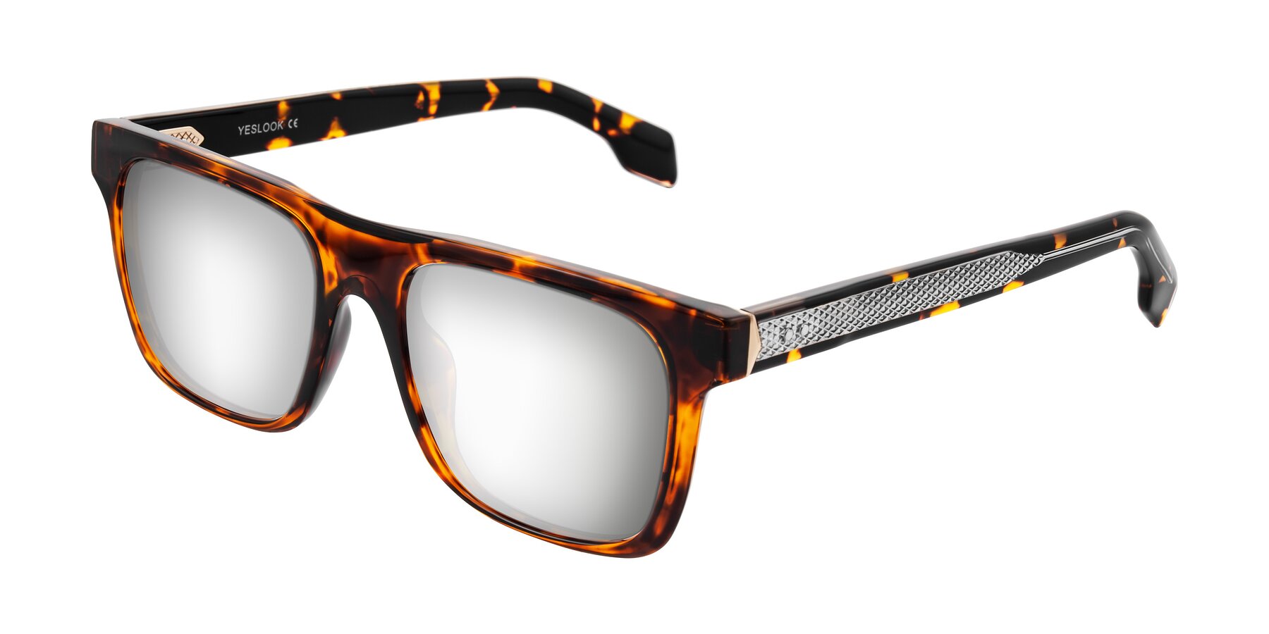 Angle of Lucid in Tortoise with Silver Mirrored Lenses