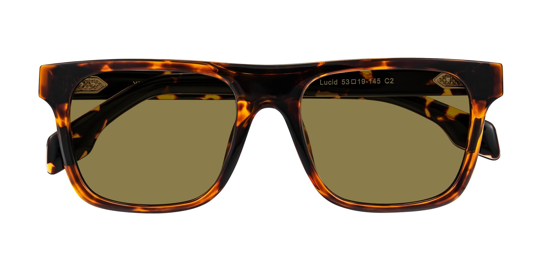 Folded Front of Lucid in Tortoise with Brown Polarized Lenses