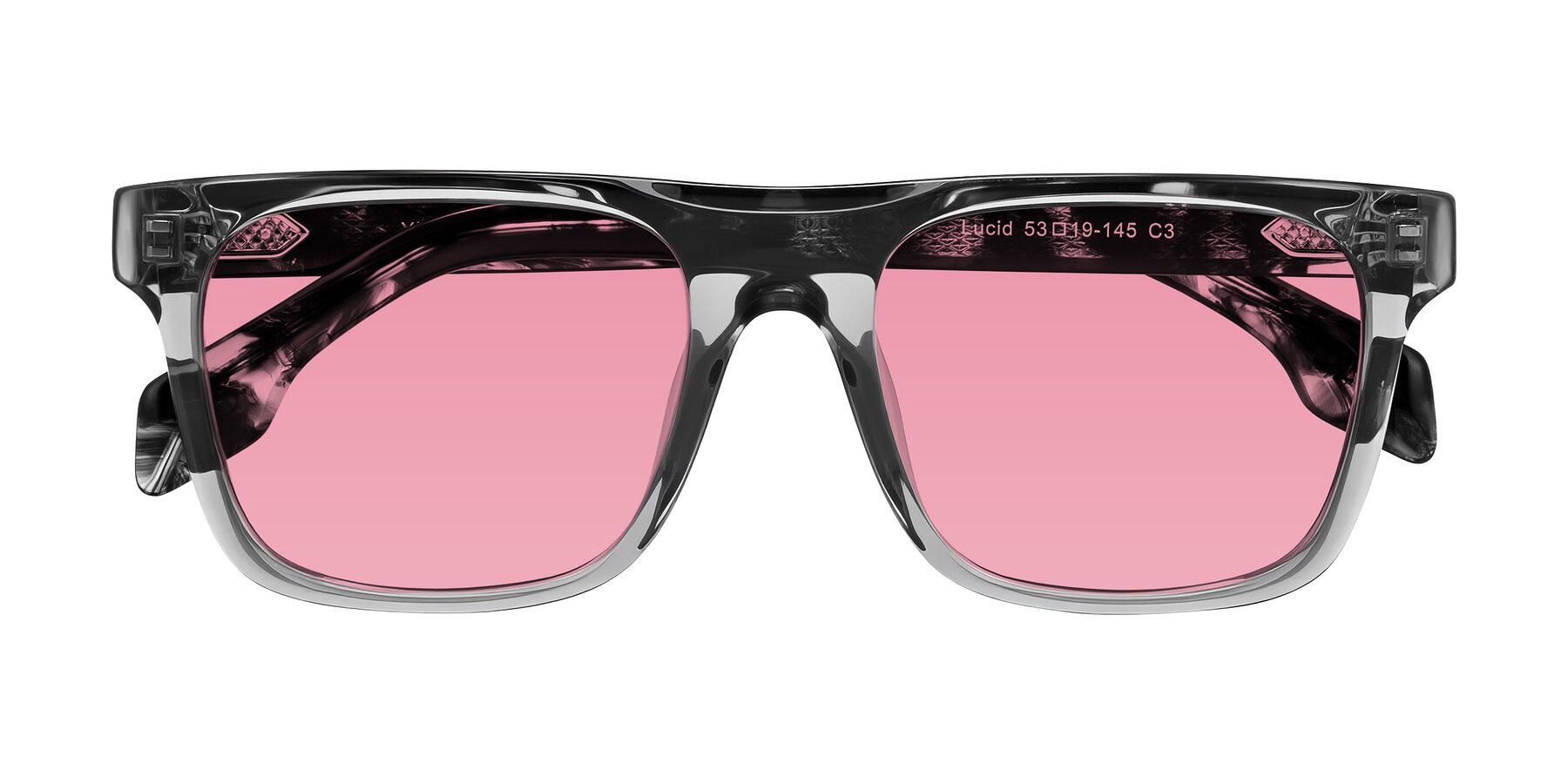 Lucid Ray Color Transparent Gray/Tortoise Hipster Flat-Top Square Tinted Sunglasses ...