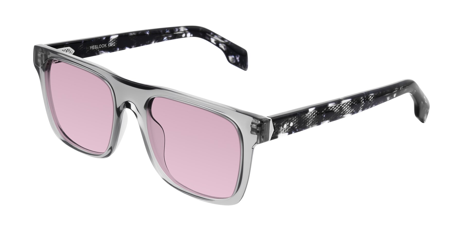 Angle of Lucid in Transparent Gray/Tortoise with Light Wine Tinted Lenses