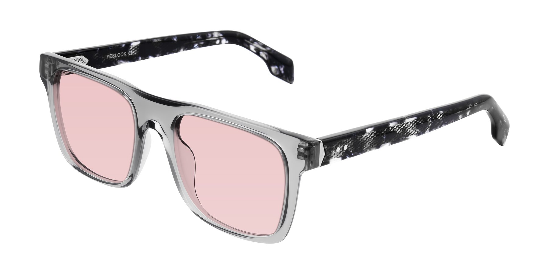 Angle of Lucid in Transparent Gray/Tortoise with Light Garnet Tinted Lenses