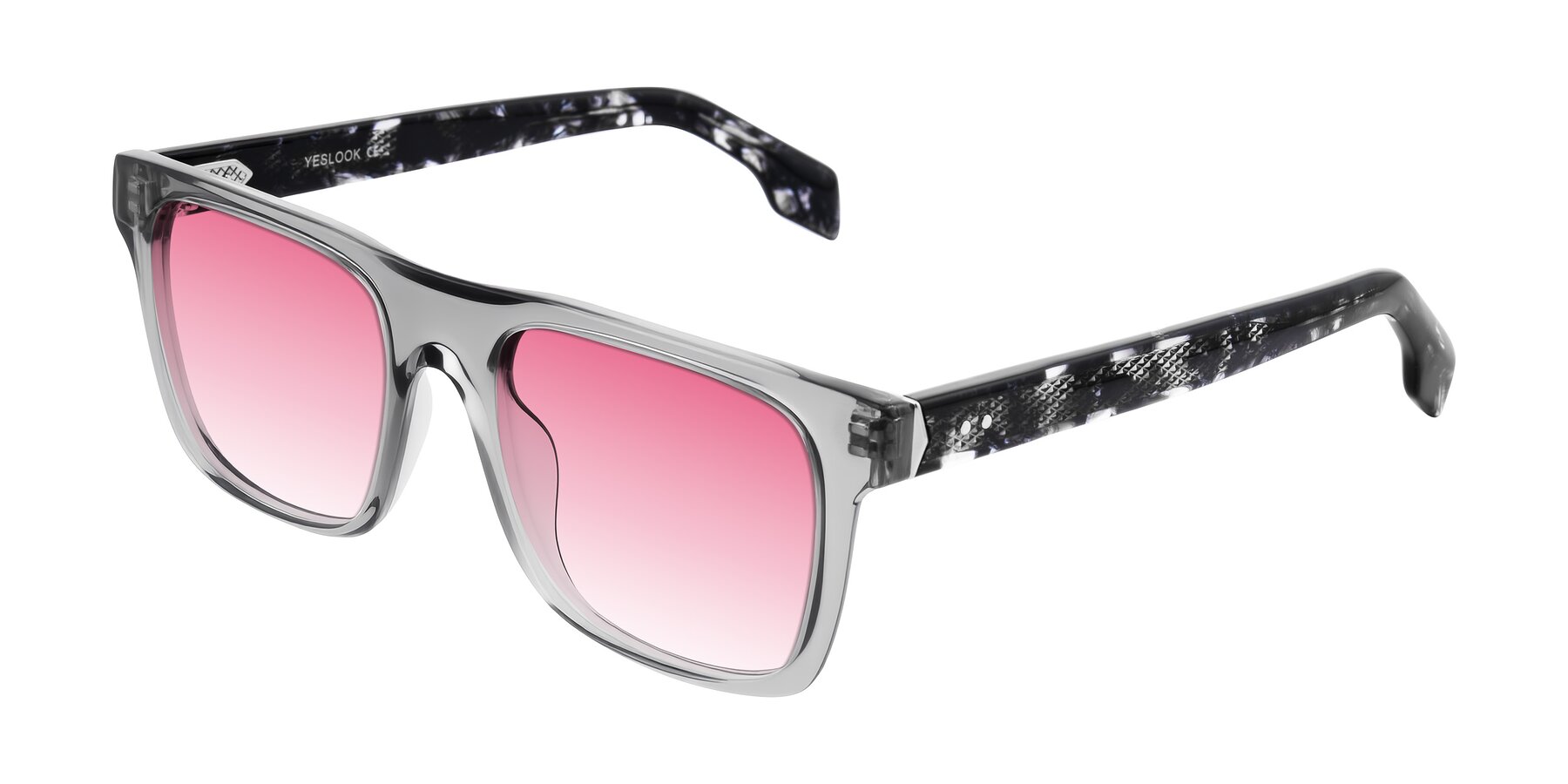 Angle of Lucid in Transparent Gray/Tortoise with Pink Gradient Lenses
