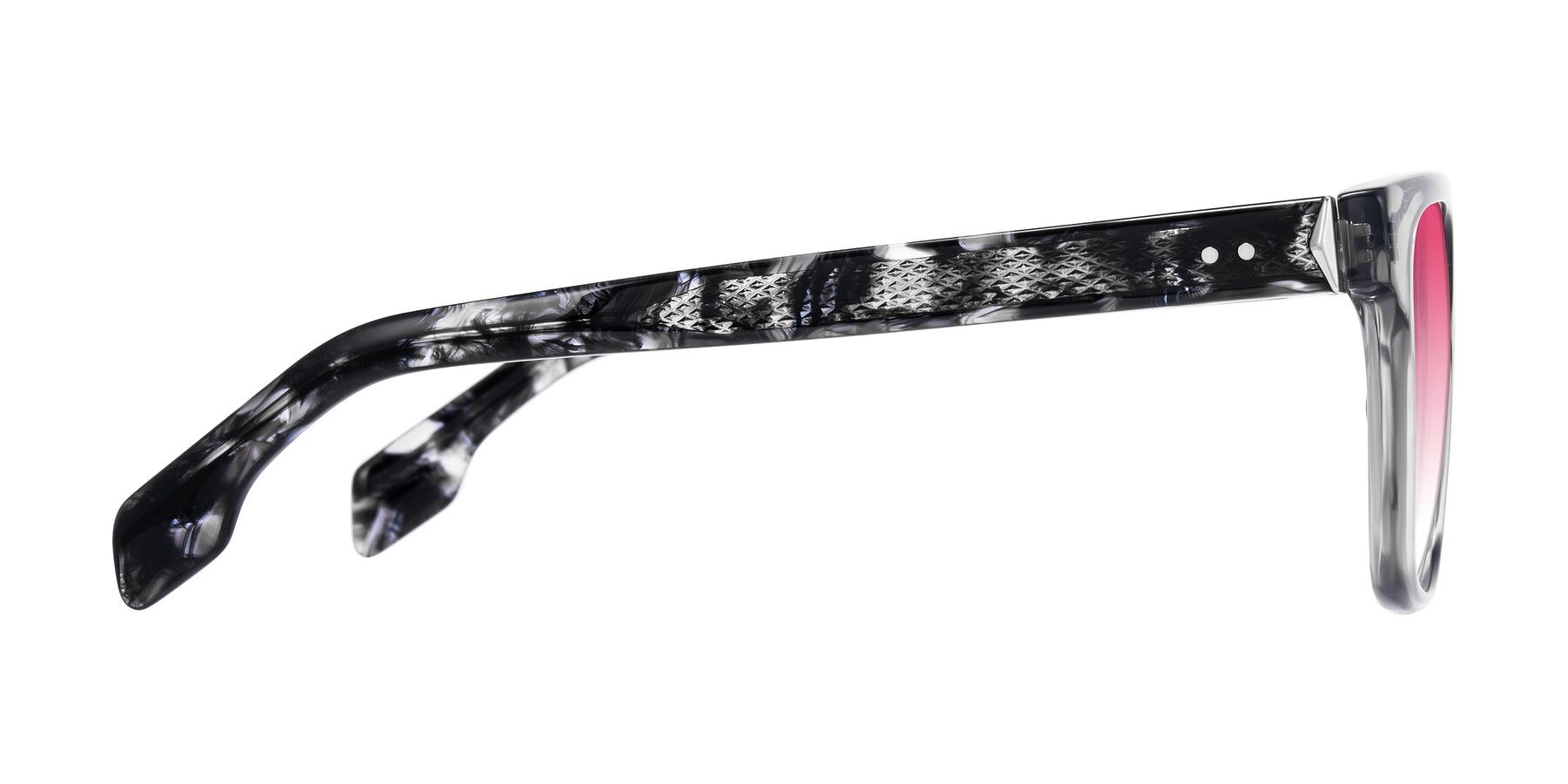 Side of Lucid in Transparent Gray/Tortoise with Pink Gradient Lenses