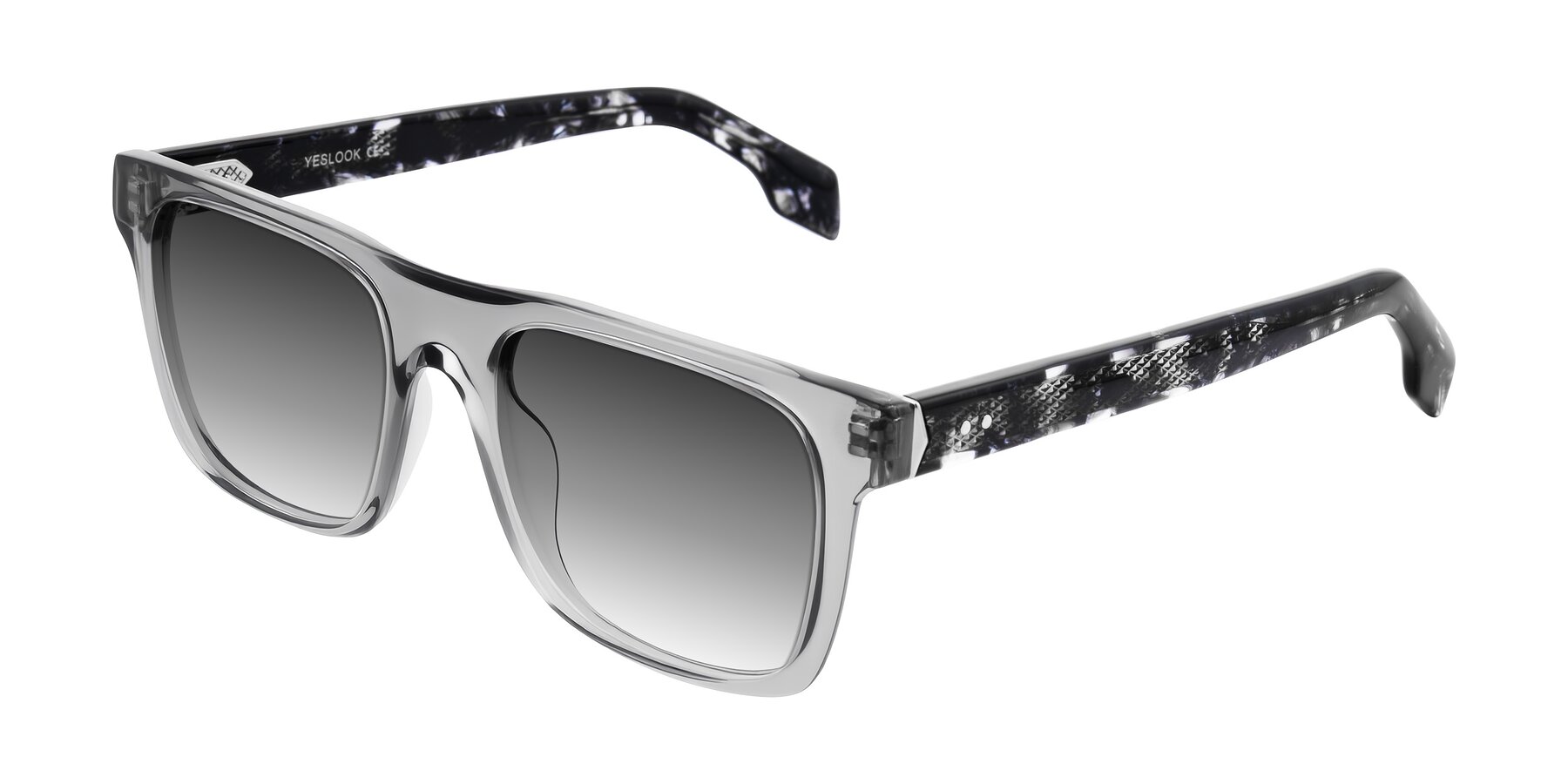Angle of Lucid in Transparent Gray/Tortoise with Gray Gradient Lenses