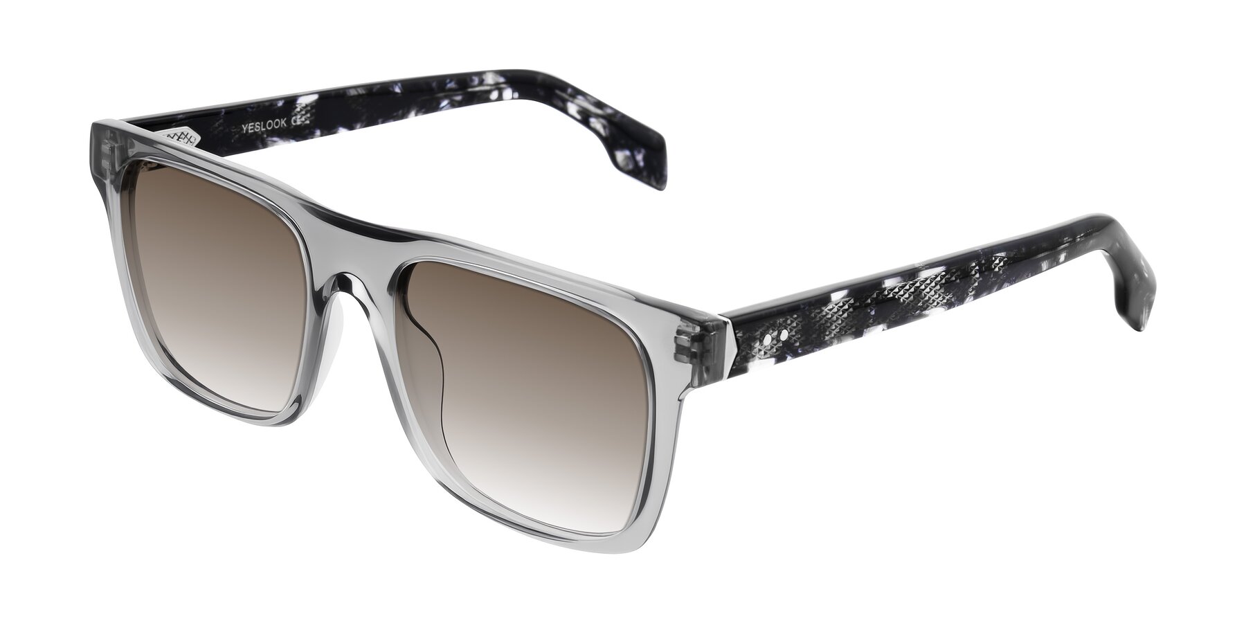 Angle of Lucid in Transparent Gray/Tortoise with Brown Gradient Lenses
