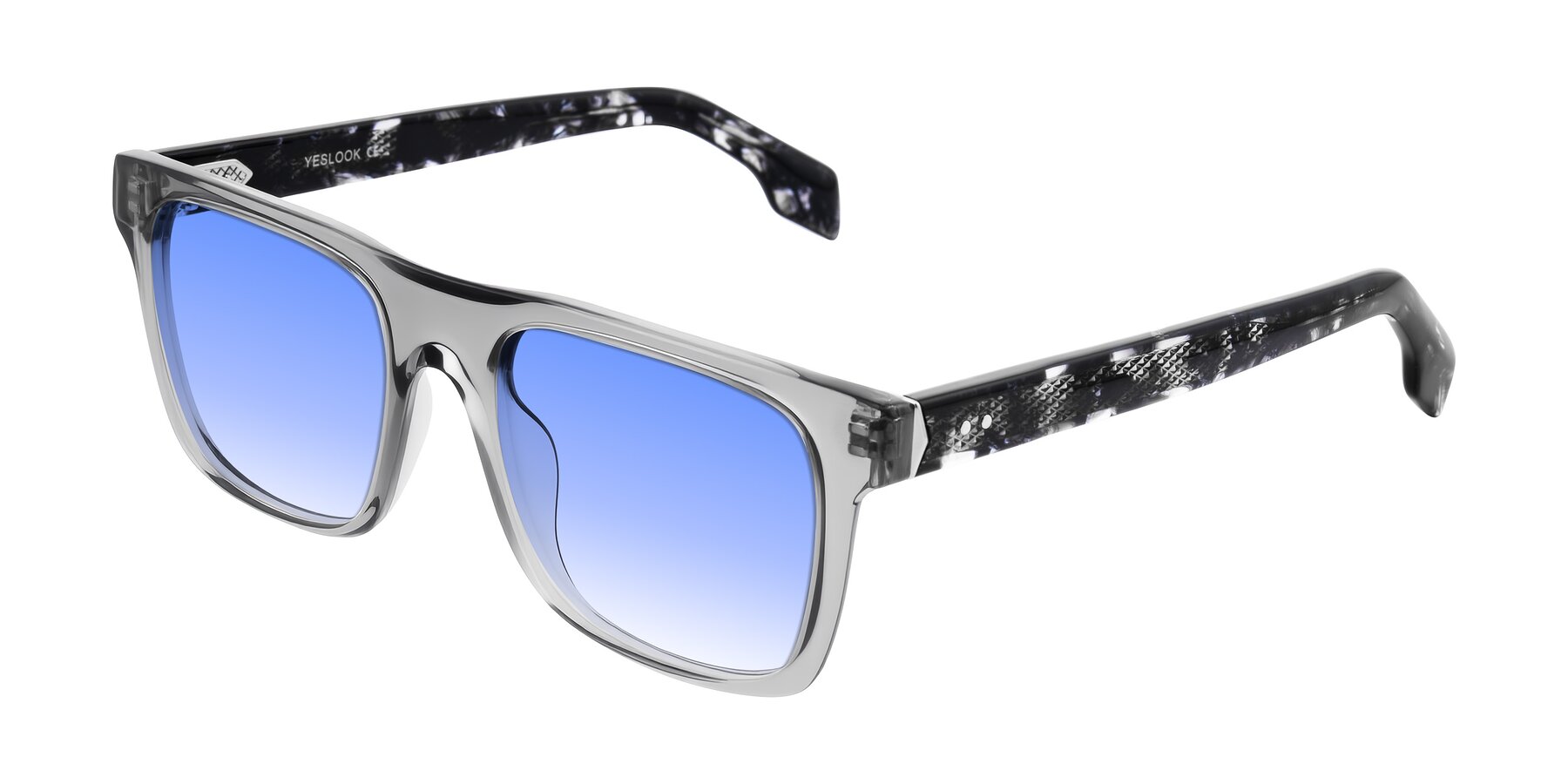 Angle of Lucid in Transparent Gray/Tortoise with Blue Gradient Lenses