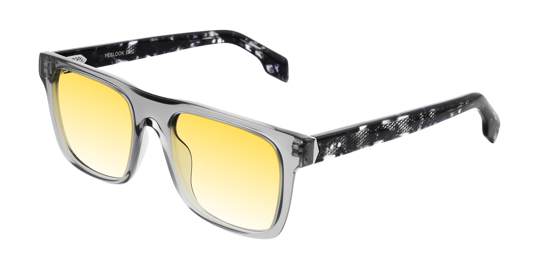 Angle of Lucid in Transparent Gray/Tortoise with Yellow Gradient Lenses