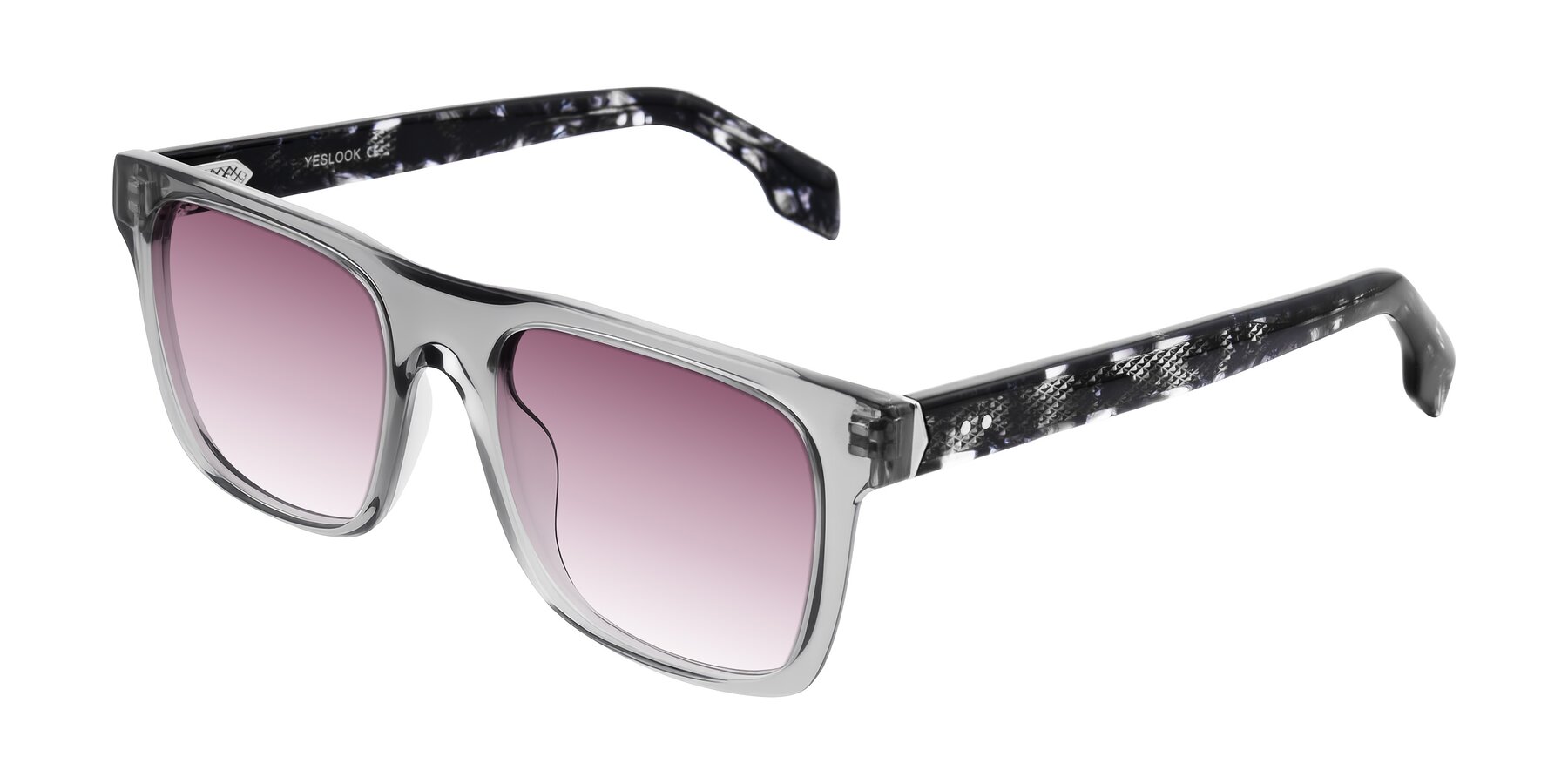 Angle of Lucid in Transparent Gray/Tortoise with Wine Gradient Lenses