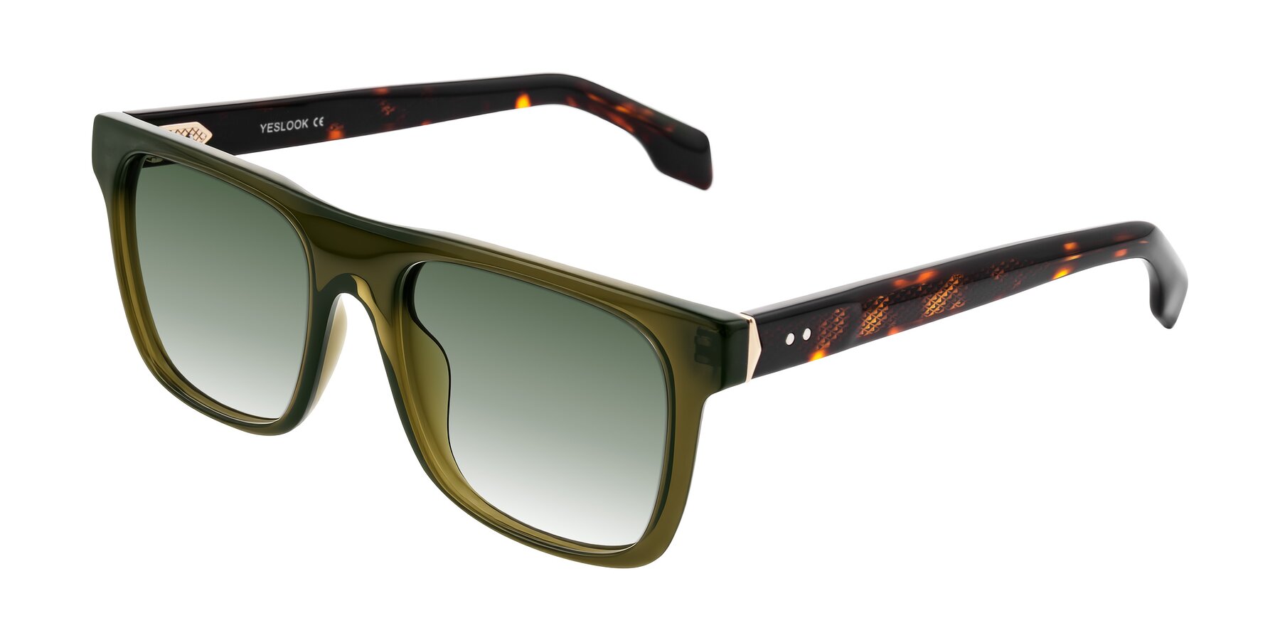 Angle of Lucid in Green/Tortoise with Green Gradient Lenses