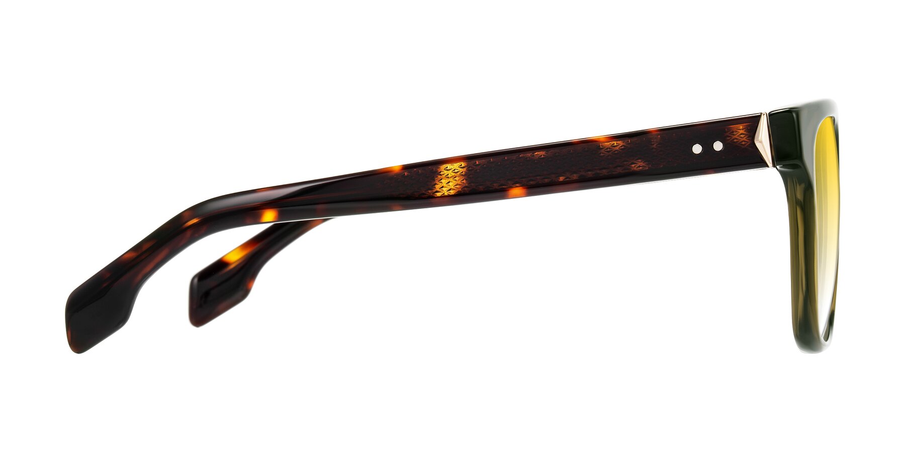 Side of Lucid in Green/Tortoise with Yellow Gradient Lenses