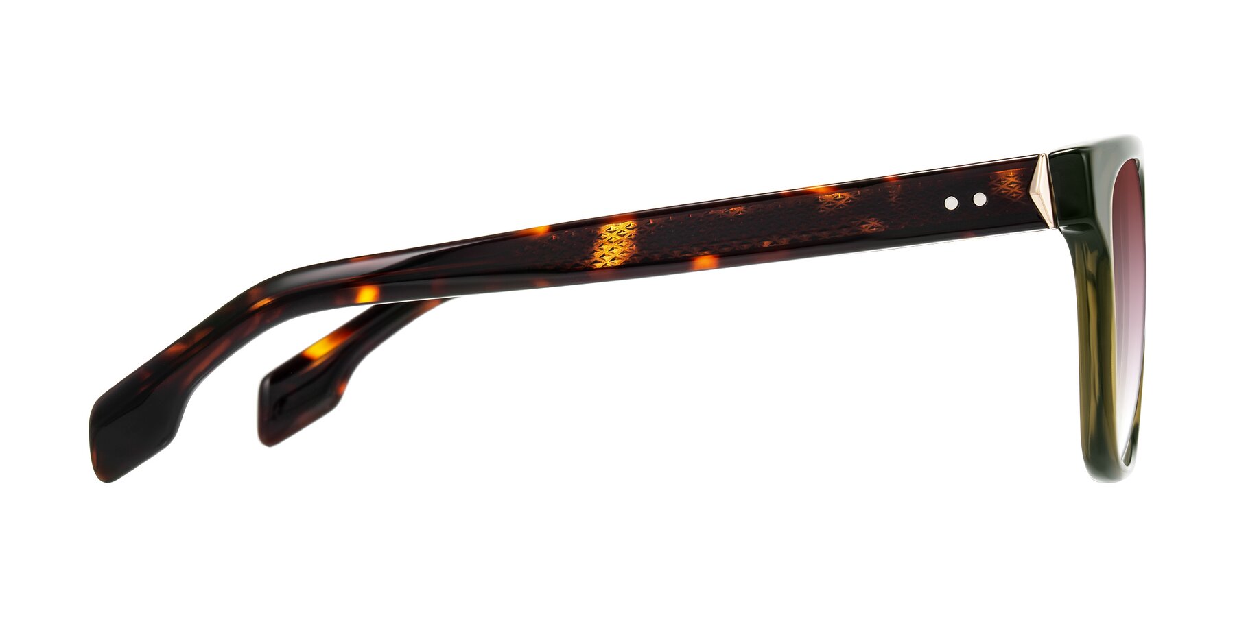 Side of Lucid in Green/Tortoise with Garnet Gradient Lenses