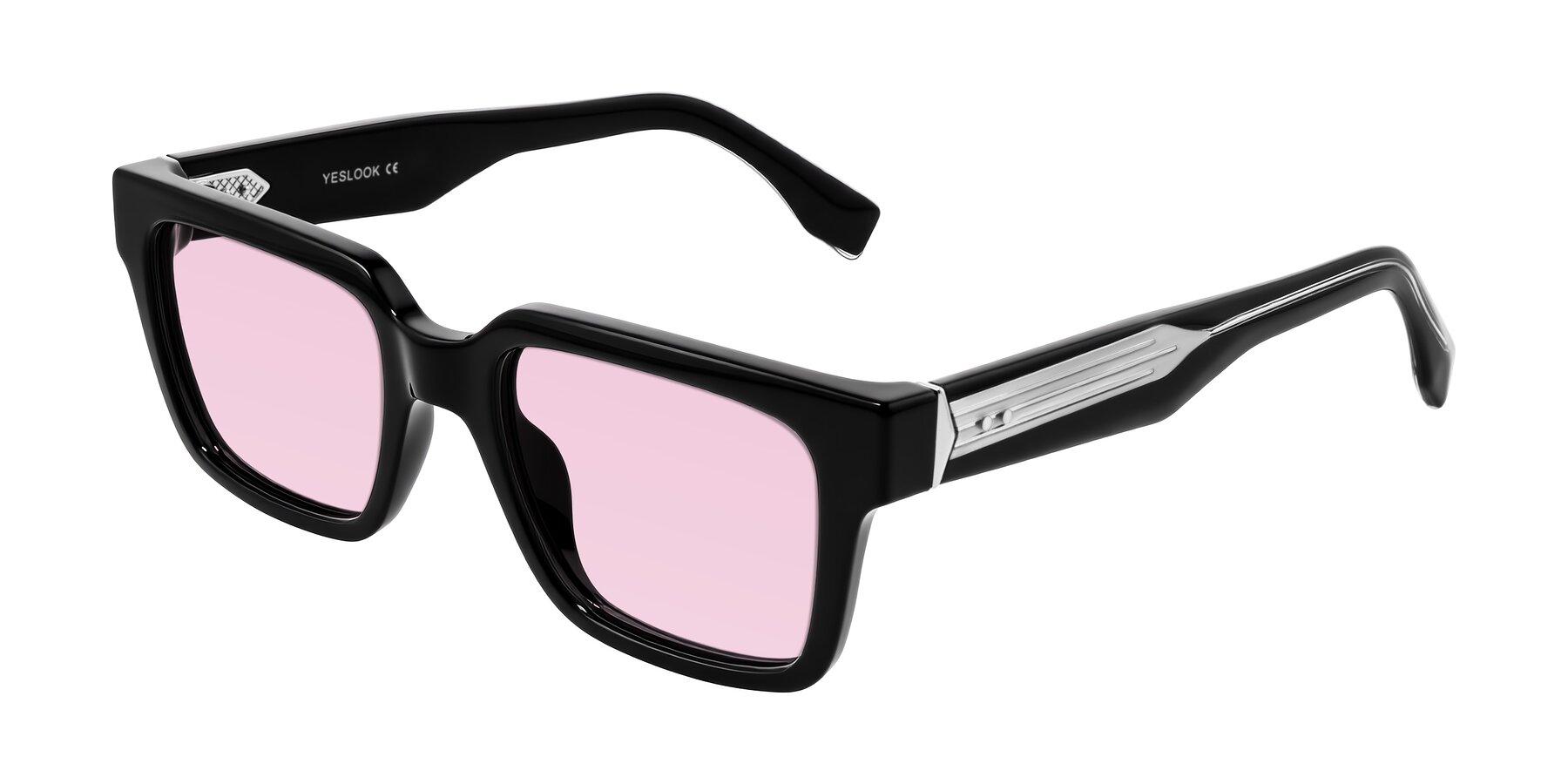 Angle of Nimble in Black with Light Pink Tinted Lenses