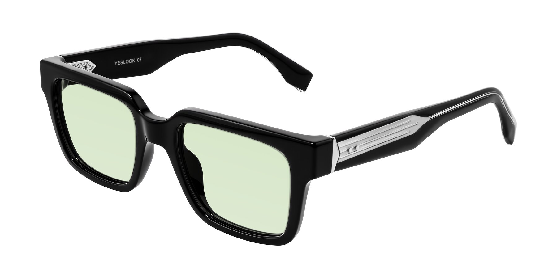 Angle of Nimble in Black with Light Green Tinted Lenses