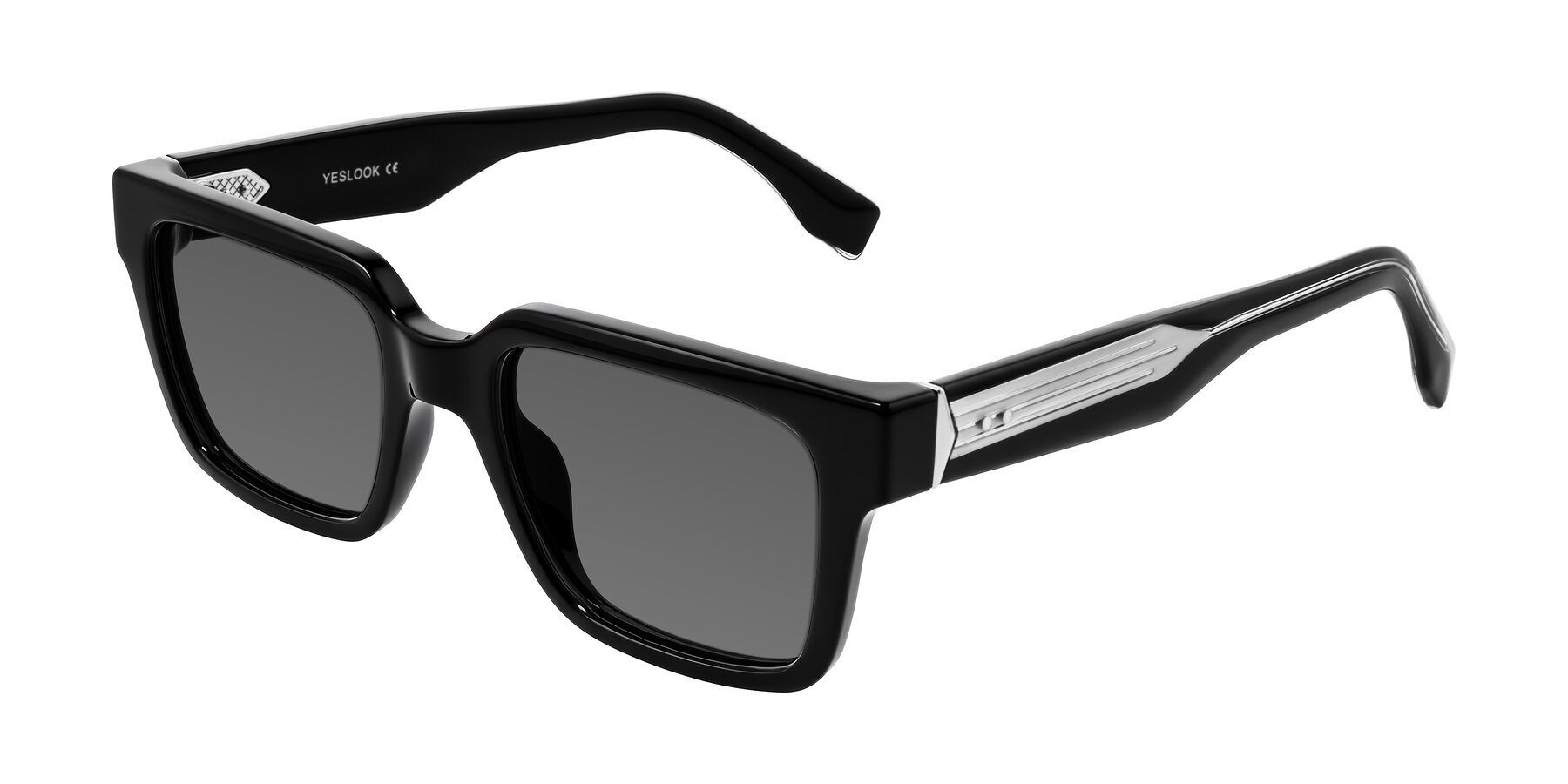 Angle of Nimble in Black with Medium Gray Tinted Lenses