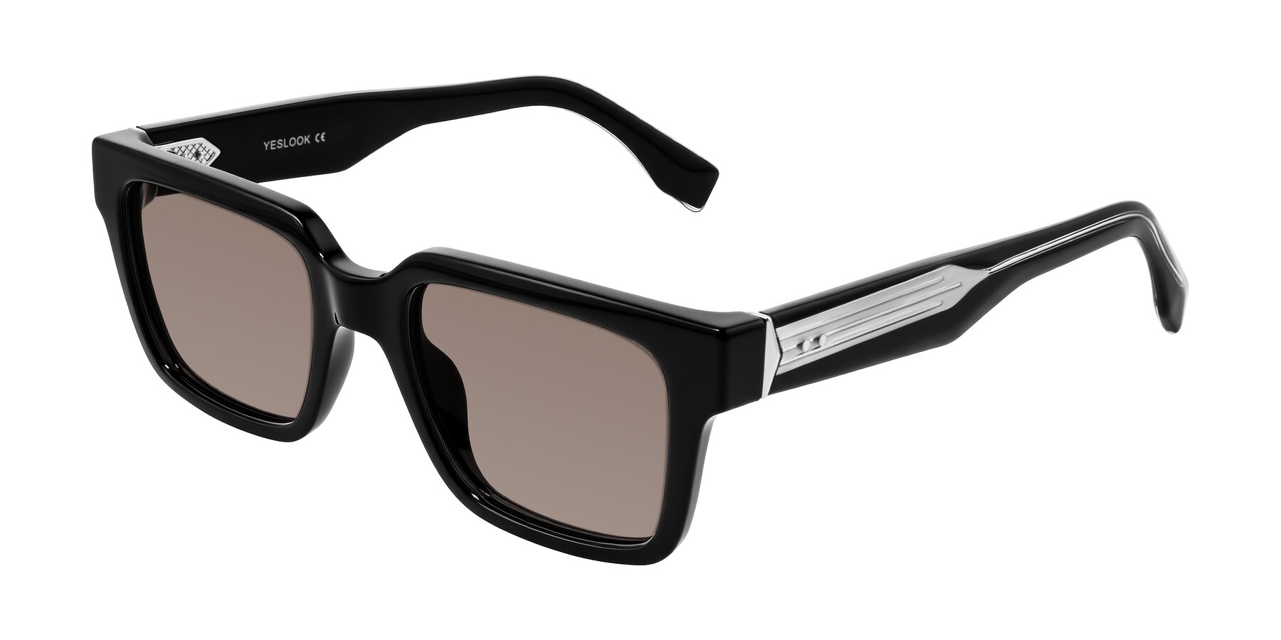 Angle of Nimble in Black with Medium Brown Tinted Lenses