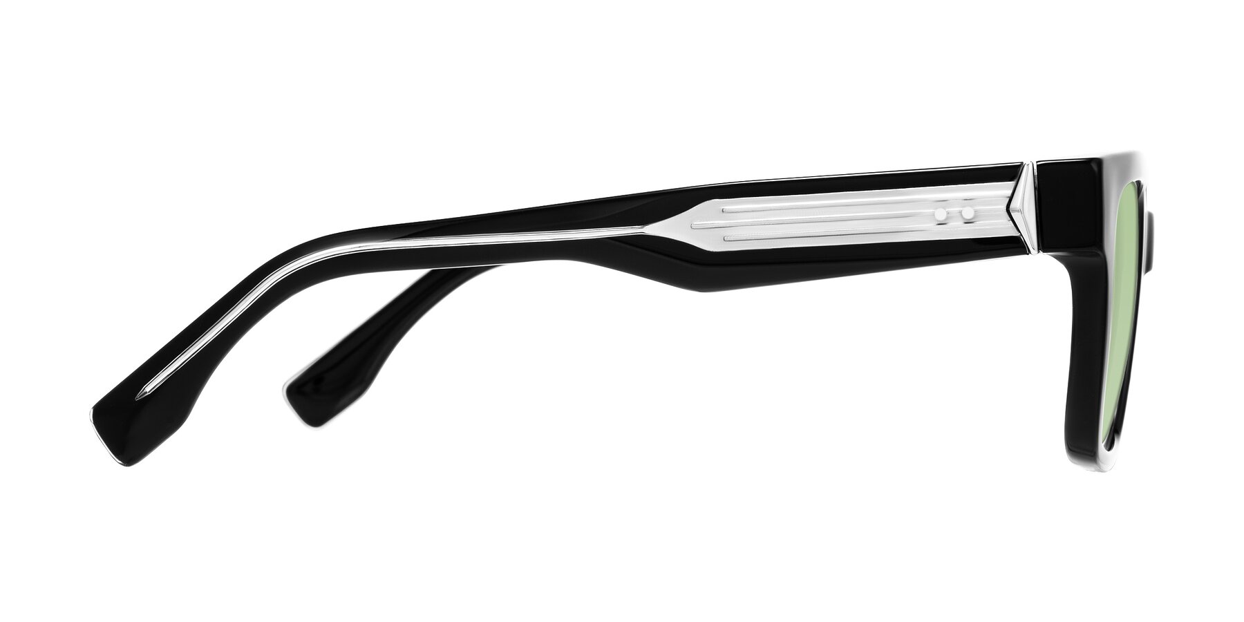Side of Nimble in Black with Medium Green Tinted Lenses