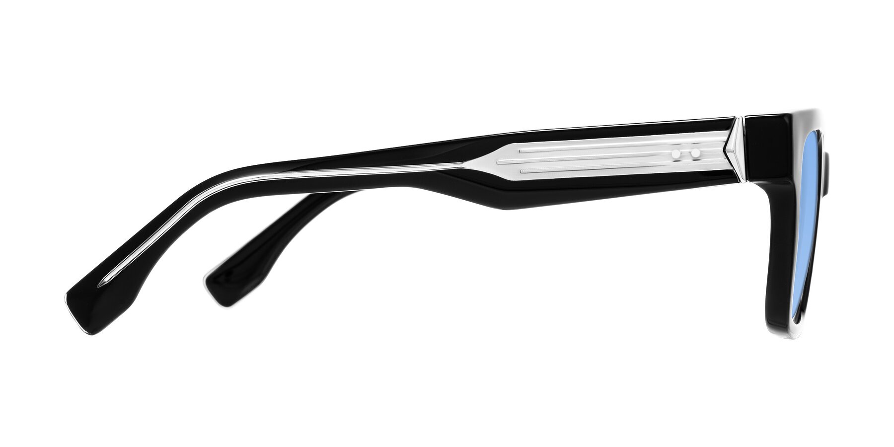 Side of Nimble in Black with Medium Blue Tinted Lenses
