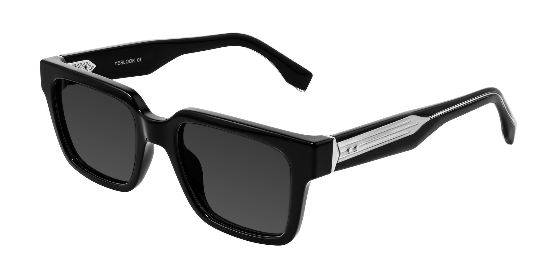 Angle of Nimble in Black with Gray Tinted Lenses