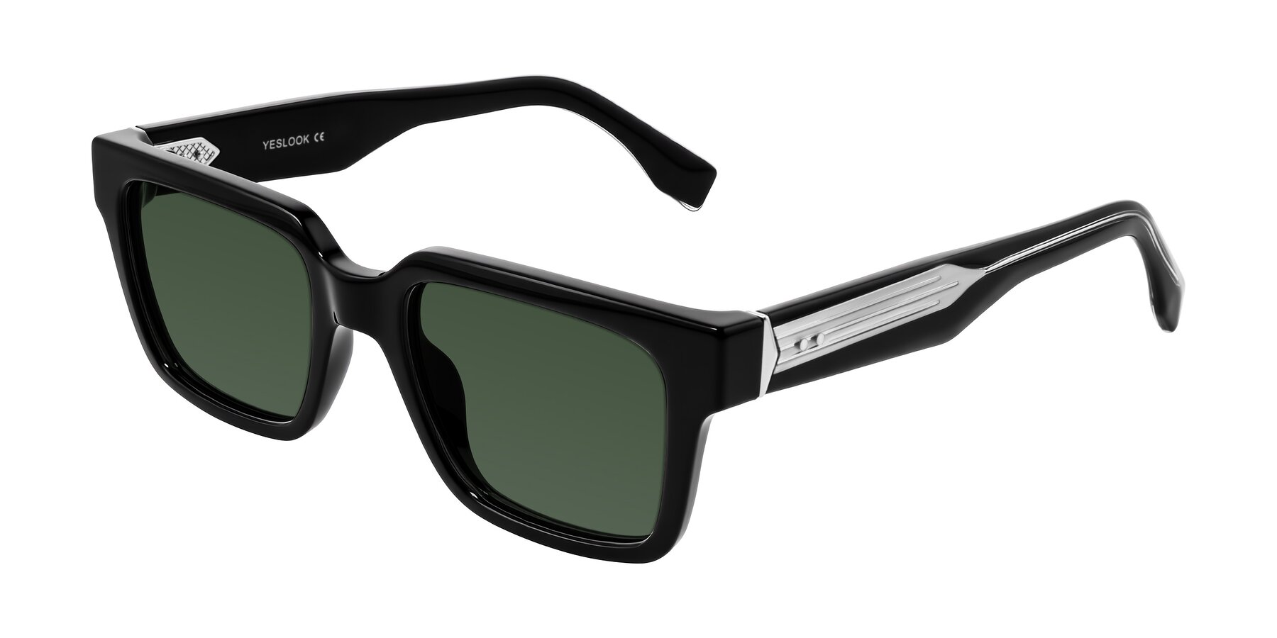 Angle of Nimble in Black with Green Tinted Lenses